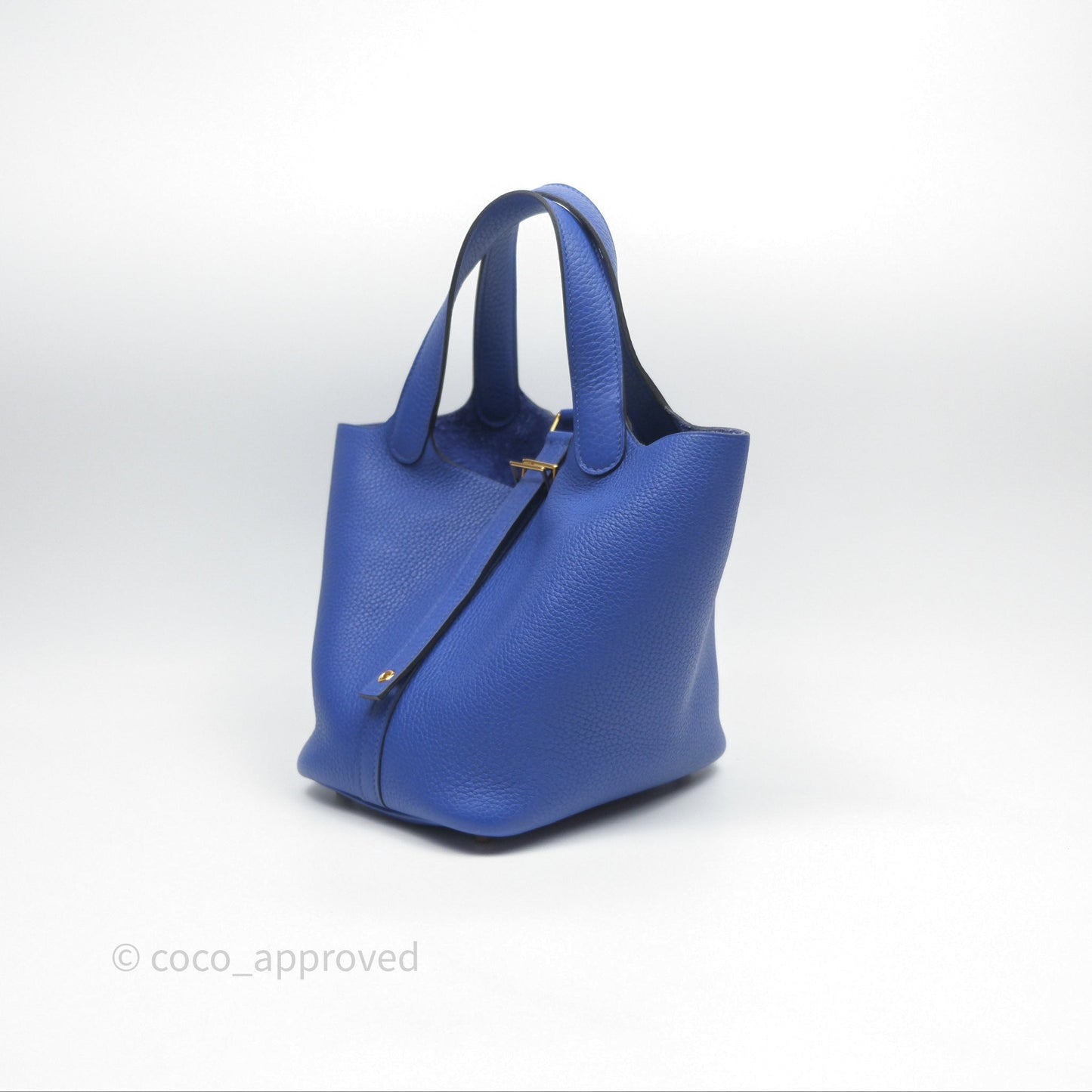 Hermès Picotin 18 Bleu Électrique 7T Clemence Gold Hardware
