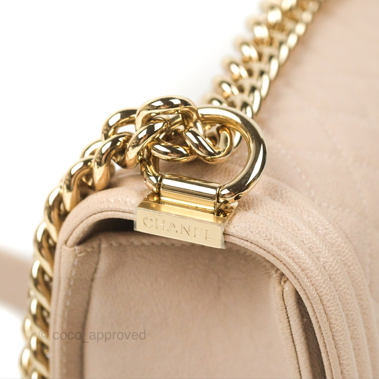 Chanel Quilted Medium Boy Dusty Pink Caviar Gold Hardware