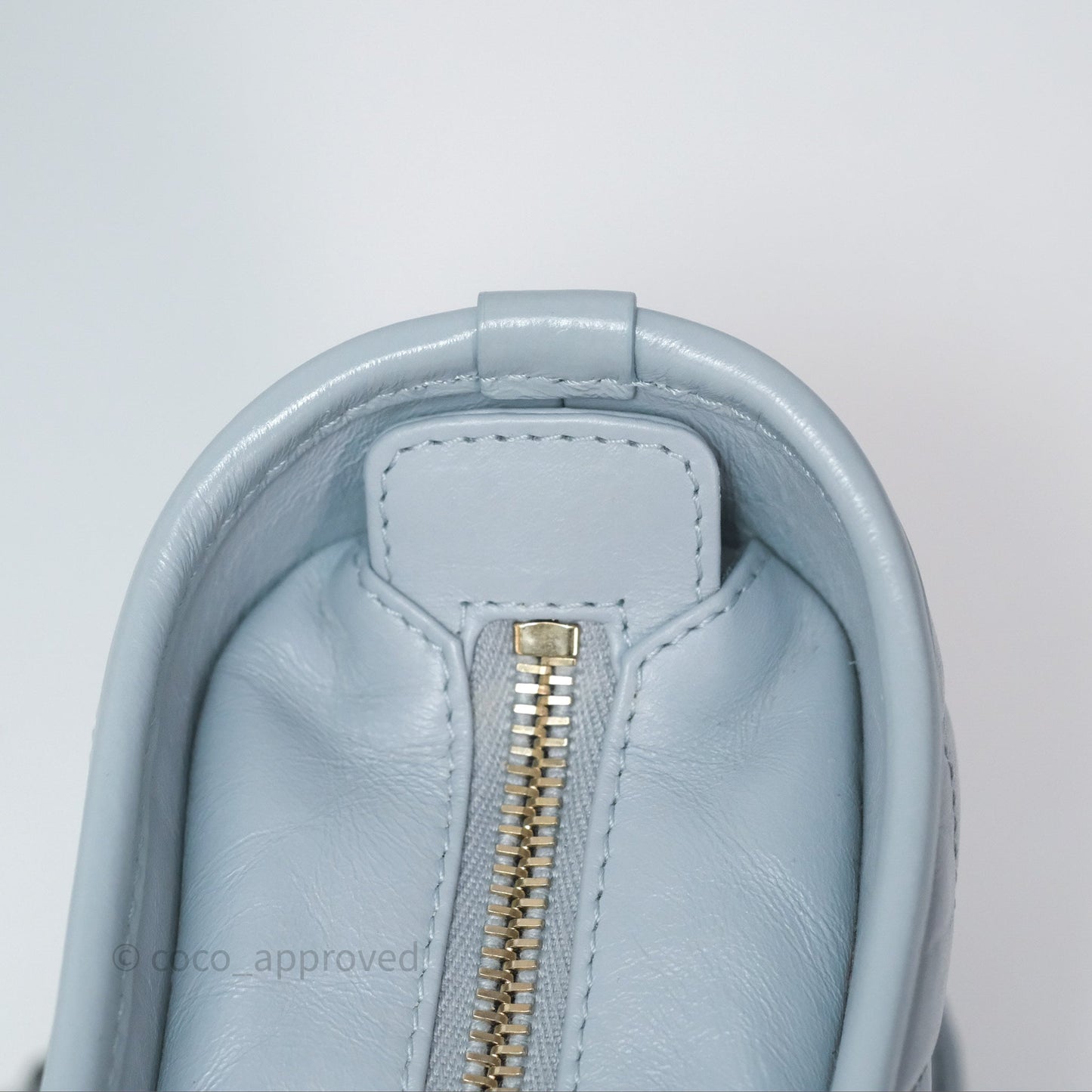 Chanel Small Gabrielle Hobo Quilted Light Blue Aged Calfskin
