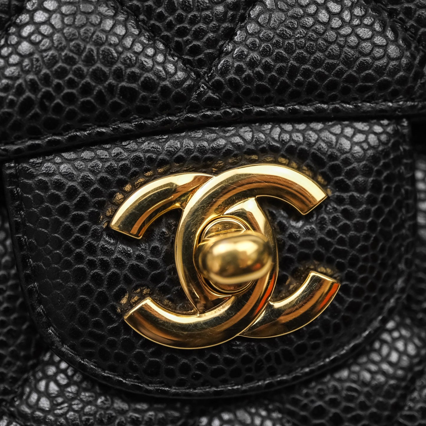 Chanel Classic Medium Flap Quilted Black Caviar Gold Hardware