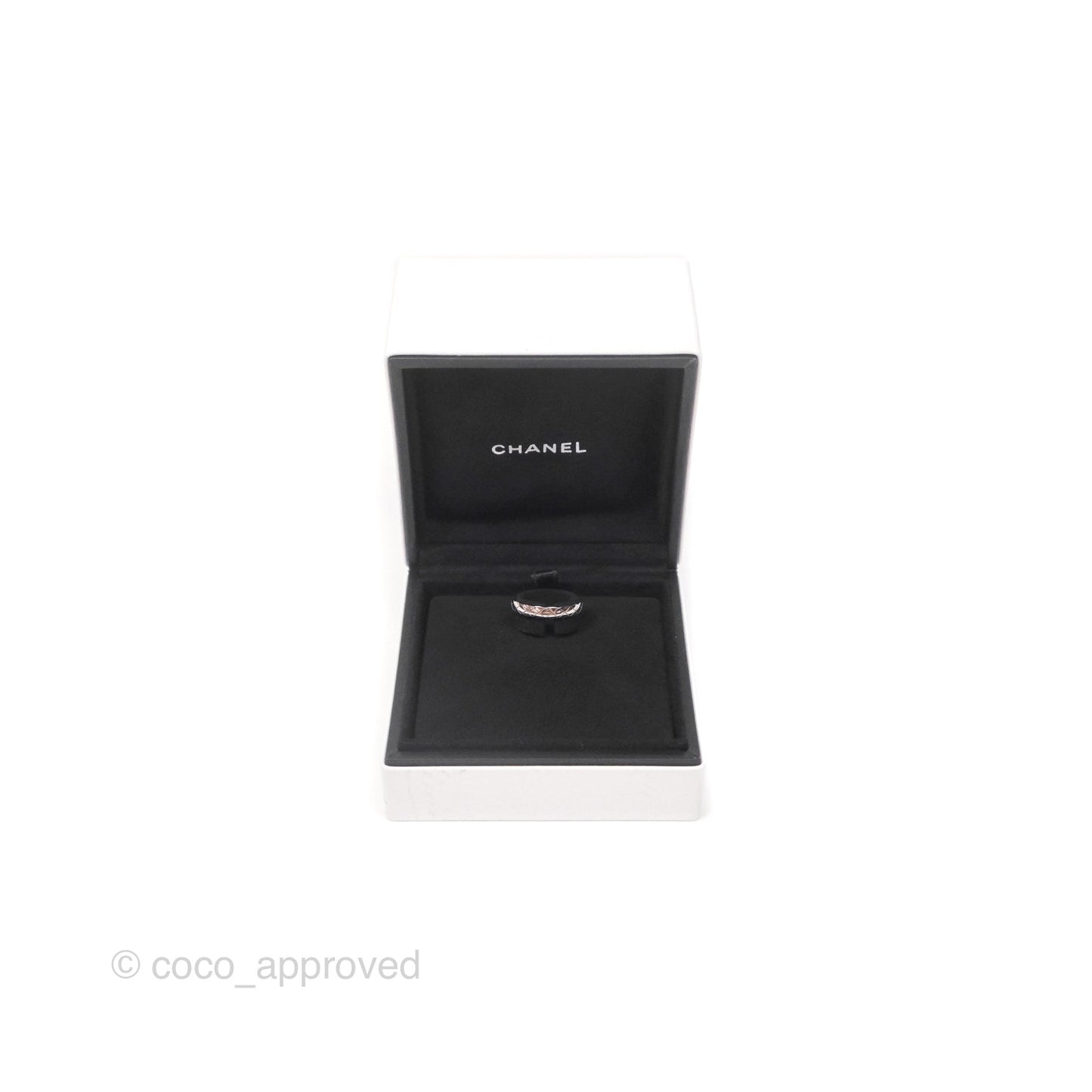 Chanel Coco Crush Ring 18K White Gold Mini Version Size 50