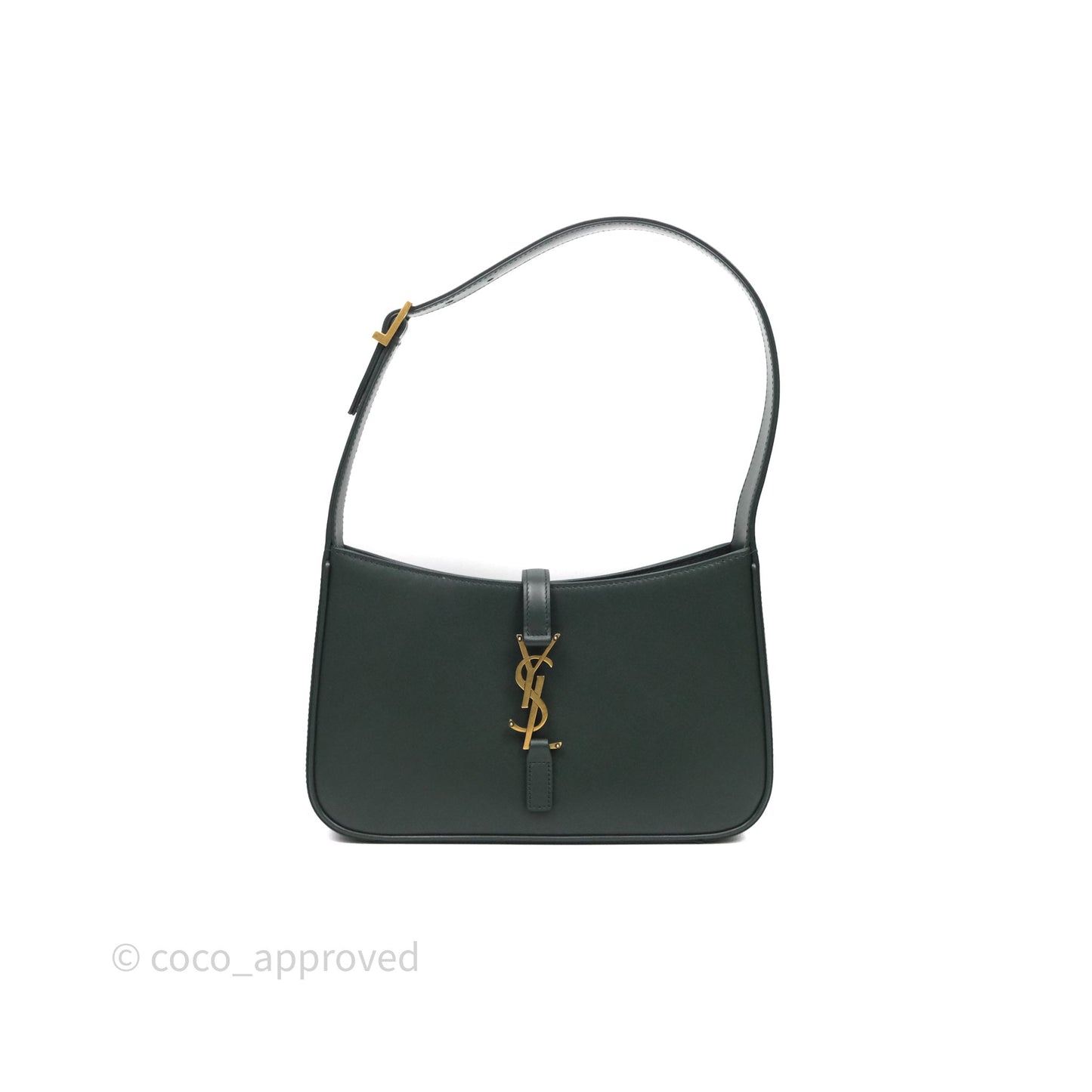 Saint Laurent ‘Le 5 a 7’ Hobo Bag Dark Green Smooth Calfskin