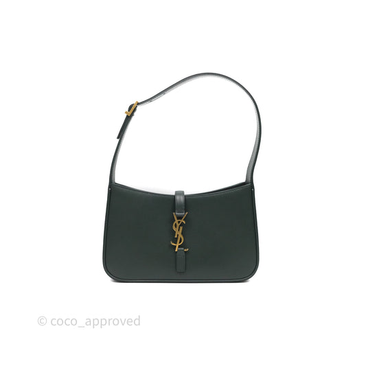 Saint Laurent ‘Le 5 a 7’ Hobo Bag Dark Green Smooth Calfskin