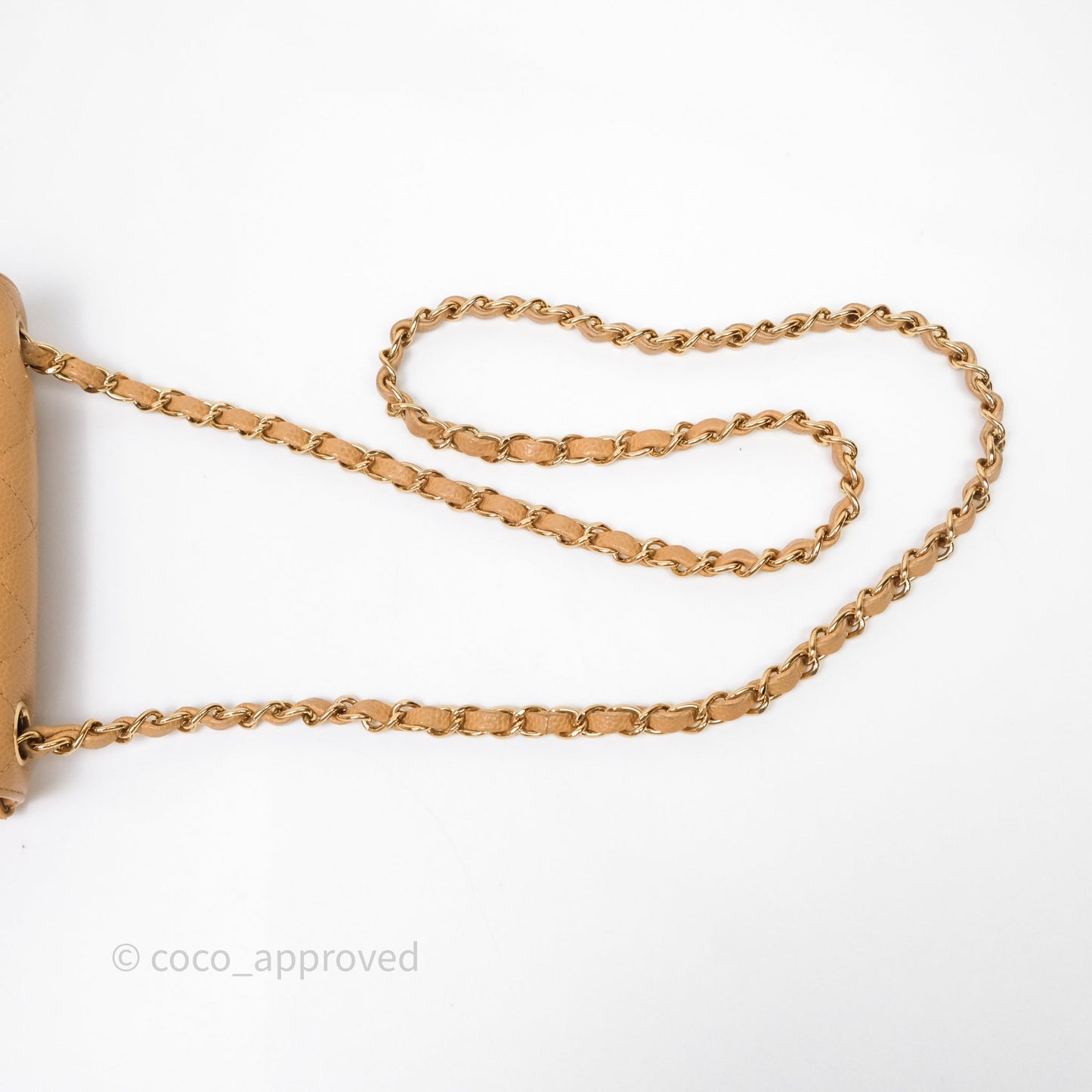 Chanel Vintage Mini Square Beige Caviar Gold Hardware