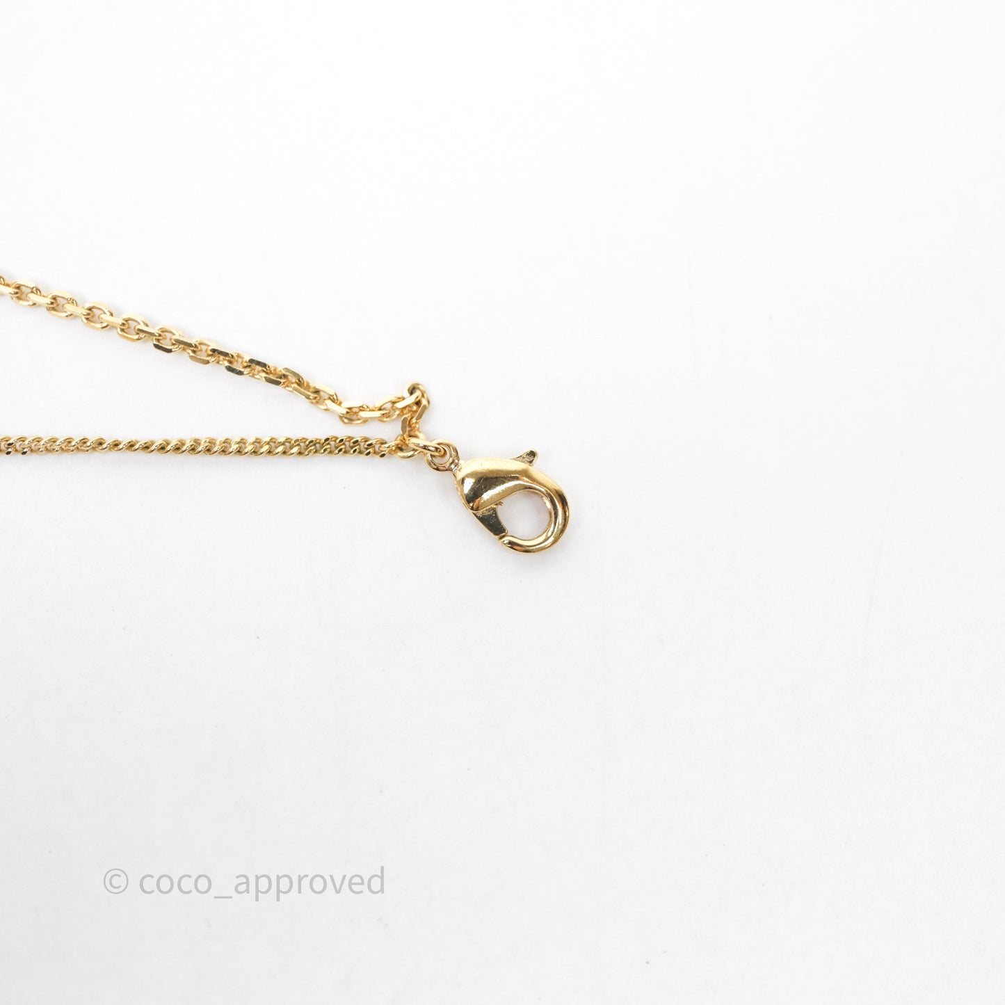 Christian Dior CD Petit Double Necklace Crystal Gold Tone