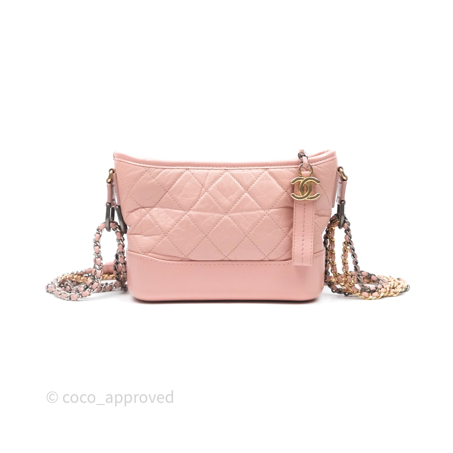Chanel Small Gabrielle Hobo Quilted Pink Aged Calfskin