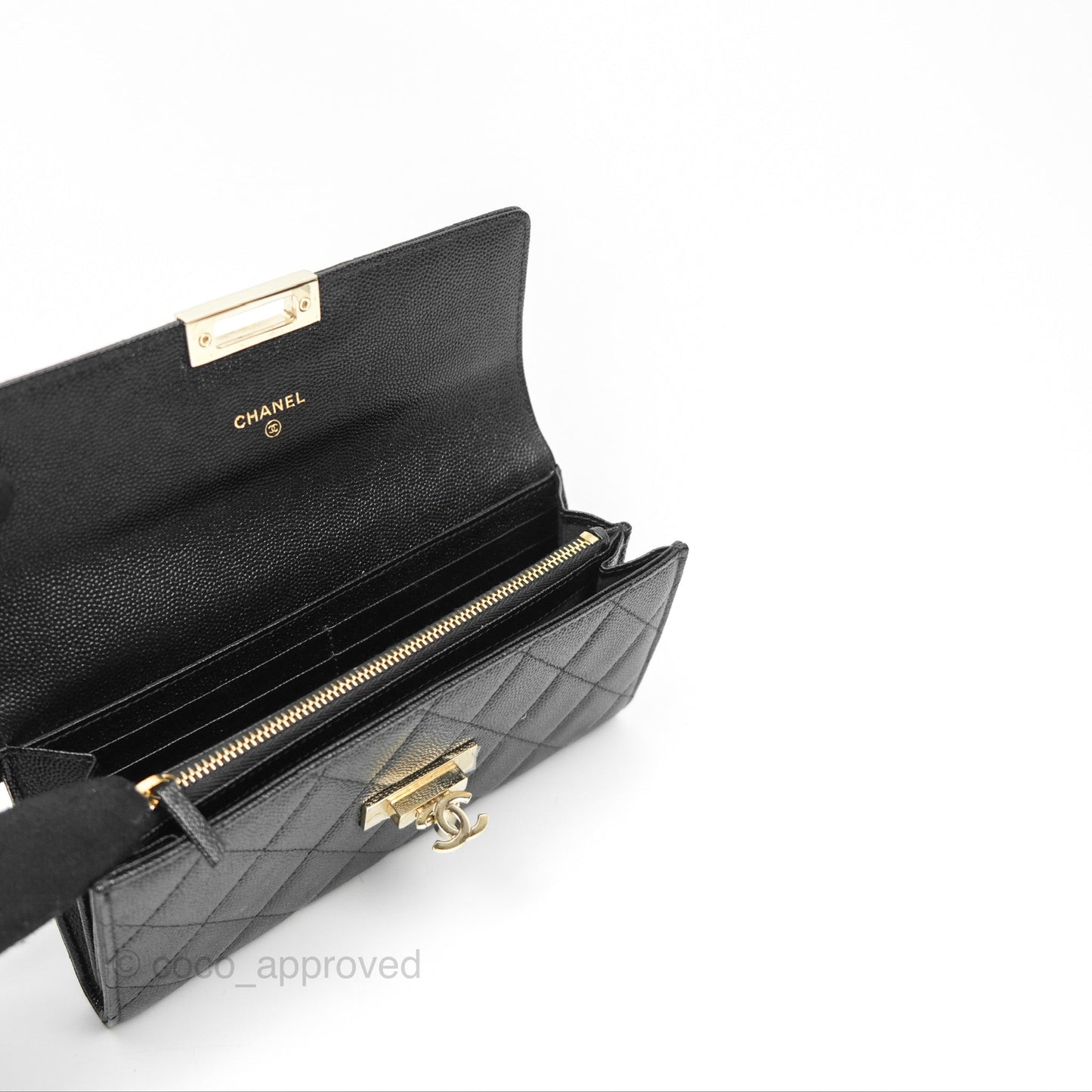 Chanel Golden Class Black Caviar Wallet Gold Hardware