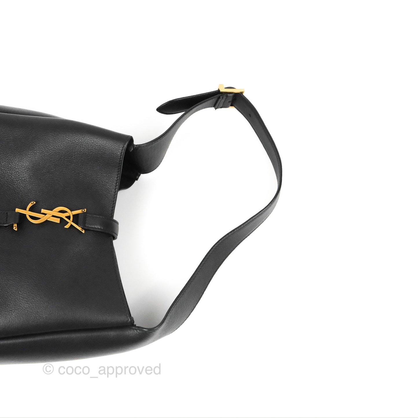 Saint Laurent Small ‘Le 5 a 7’ Hobo Bag Black Grained Leather