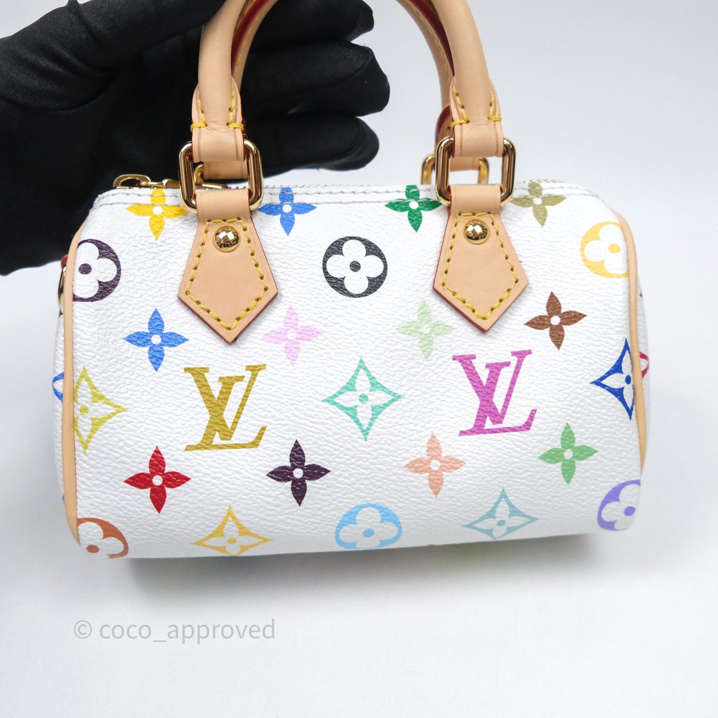 LV x TM Speedy Nano Speedy Multicolore Blanc Monogram Canvas