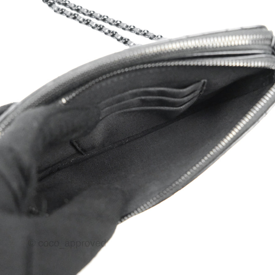 Chanel Gabrielle Clutch With Chain Aged Calfskin So Black