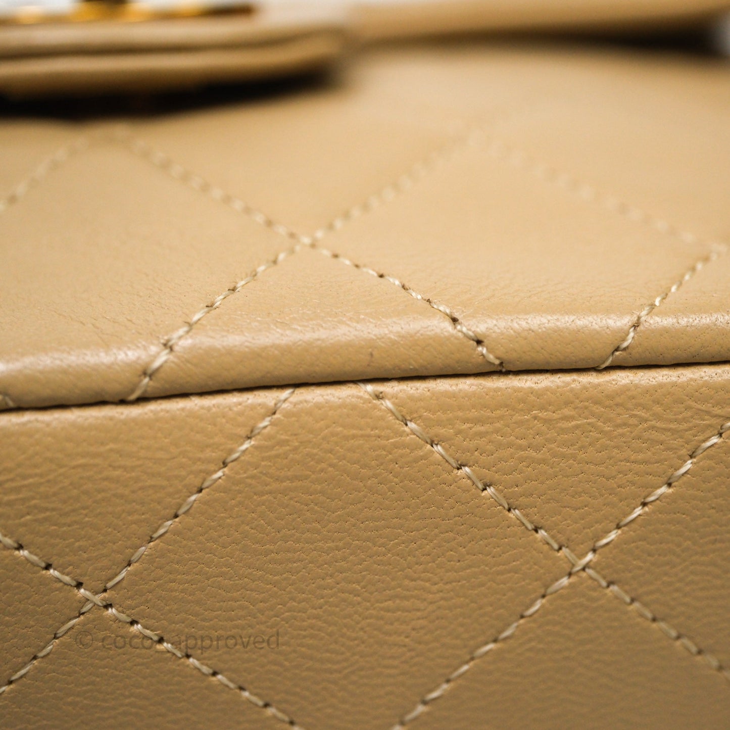 Chanel Vintage Mini Flap Bag Beige Lambskin Gold Hardware