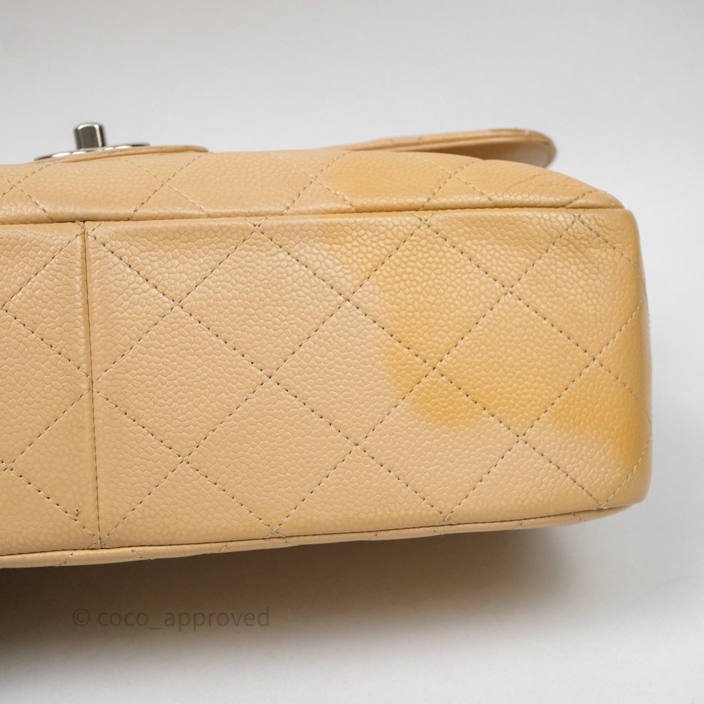 Chanel Jumbo Double Flap Beige Caviar Silver Hardware⁣⁣
