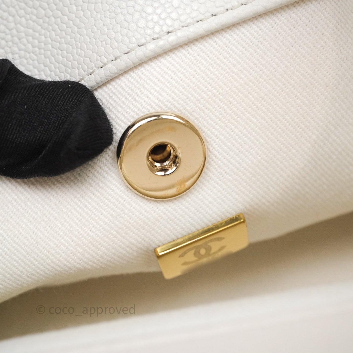 Chanel Quilted Business Affinity Backpack Ivory White Caviar Gold Hardware