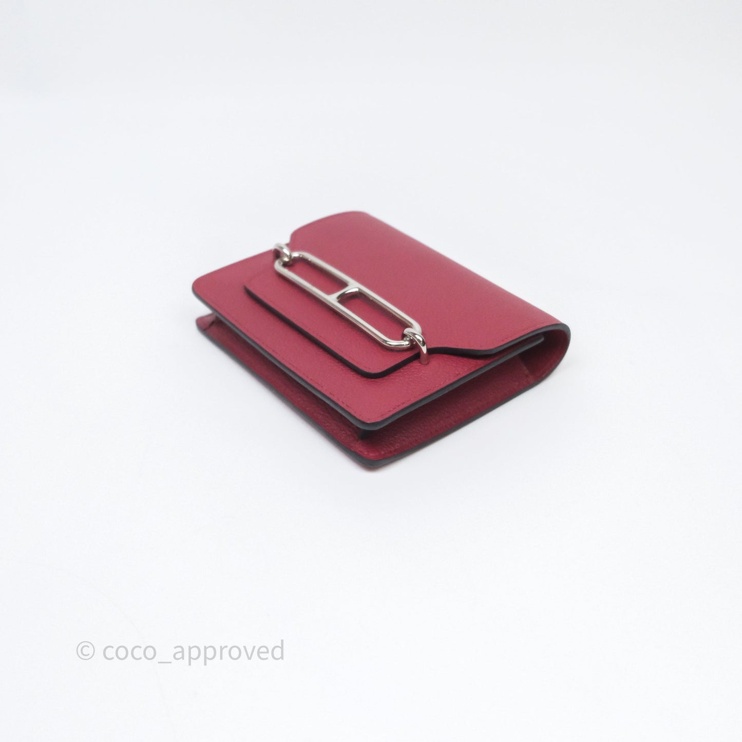 Hermès Roulis Slim Wallet Rouge H 55 Evercolor Palladium Hardware