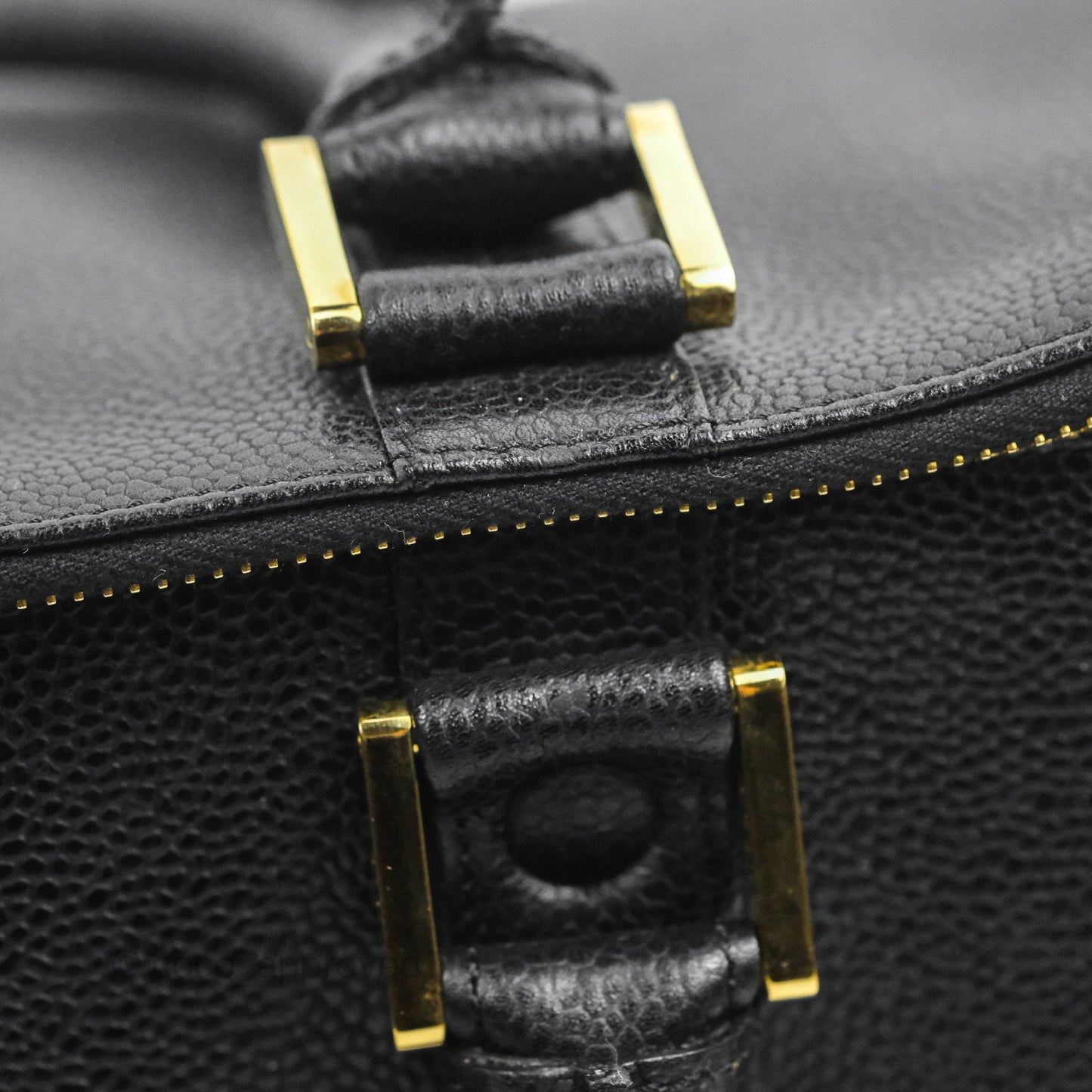 Chanel Vintage Boston Bag Black Caviar Gold Hardware