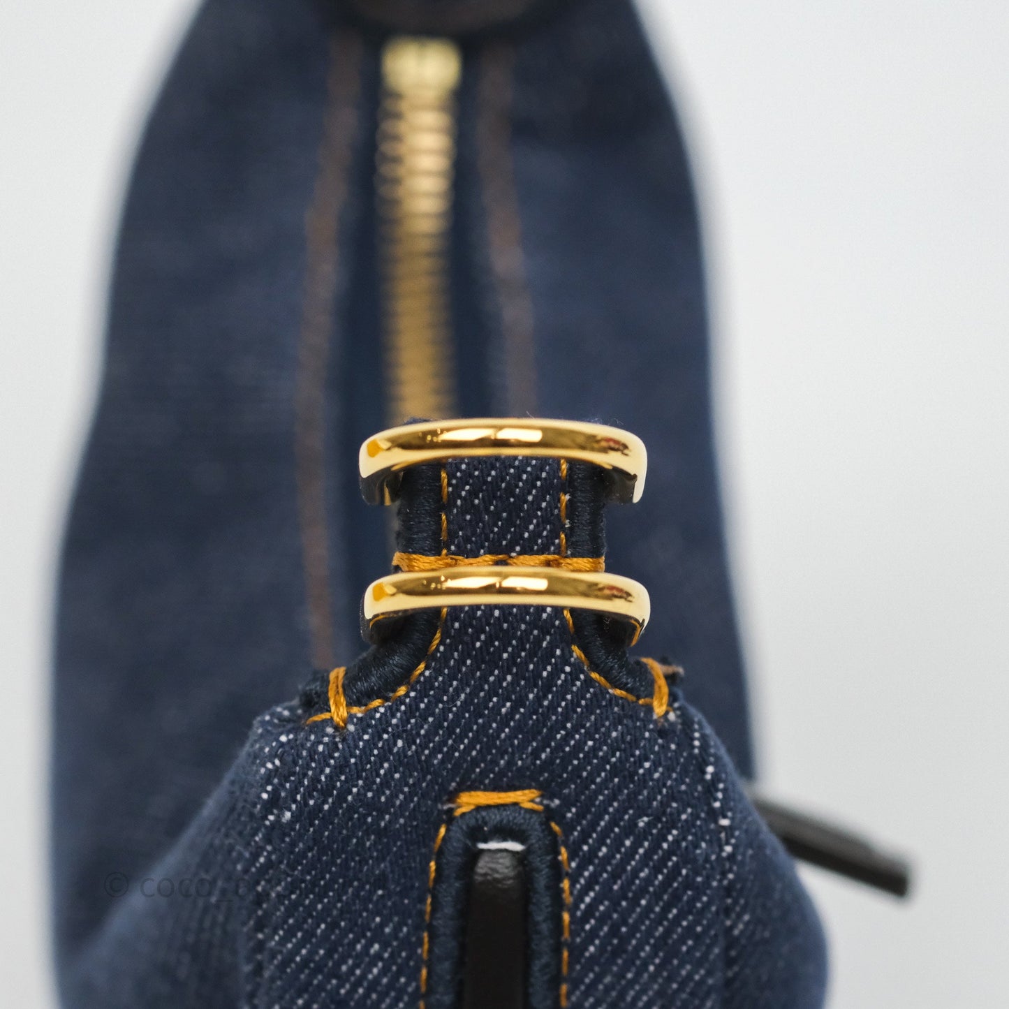 Fendi Nano Fendigraphy Hobo Charm Blue Denim