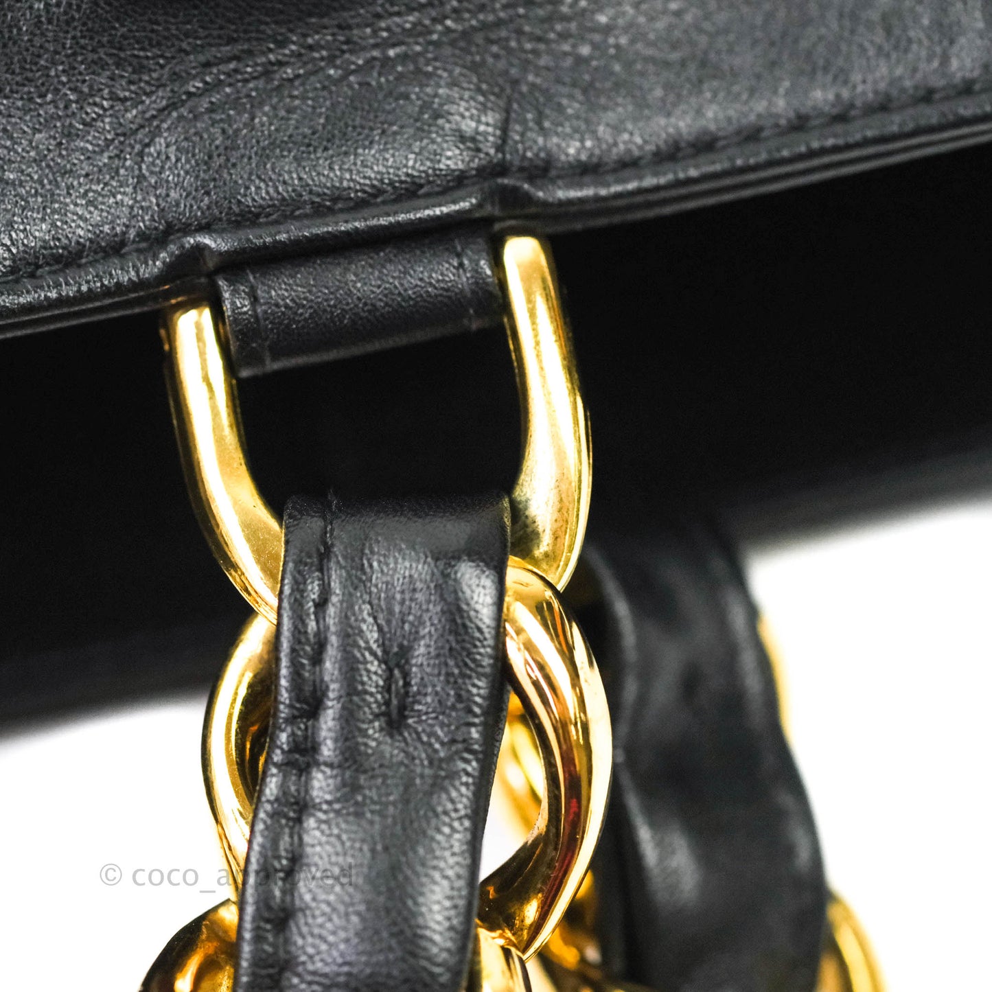 Chanel Vintage CC Chunky Chain Calfskin XL Tote 24K Gold Hardware