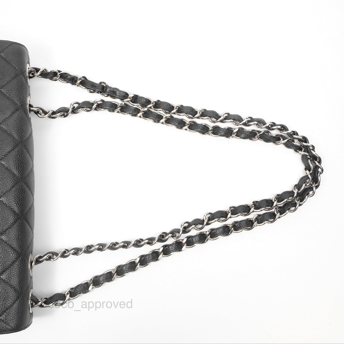 Chanel Classic Vintage Jumbo Single Flap Black Caviar Silver Hardware