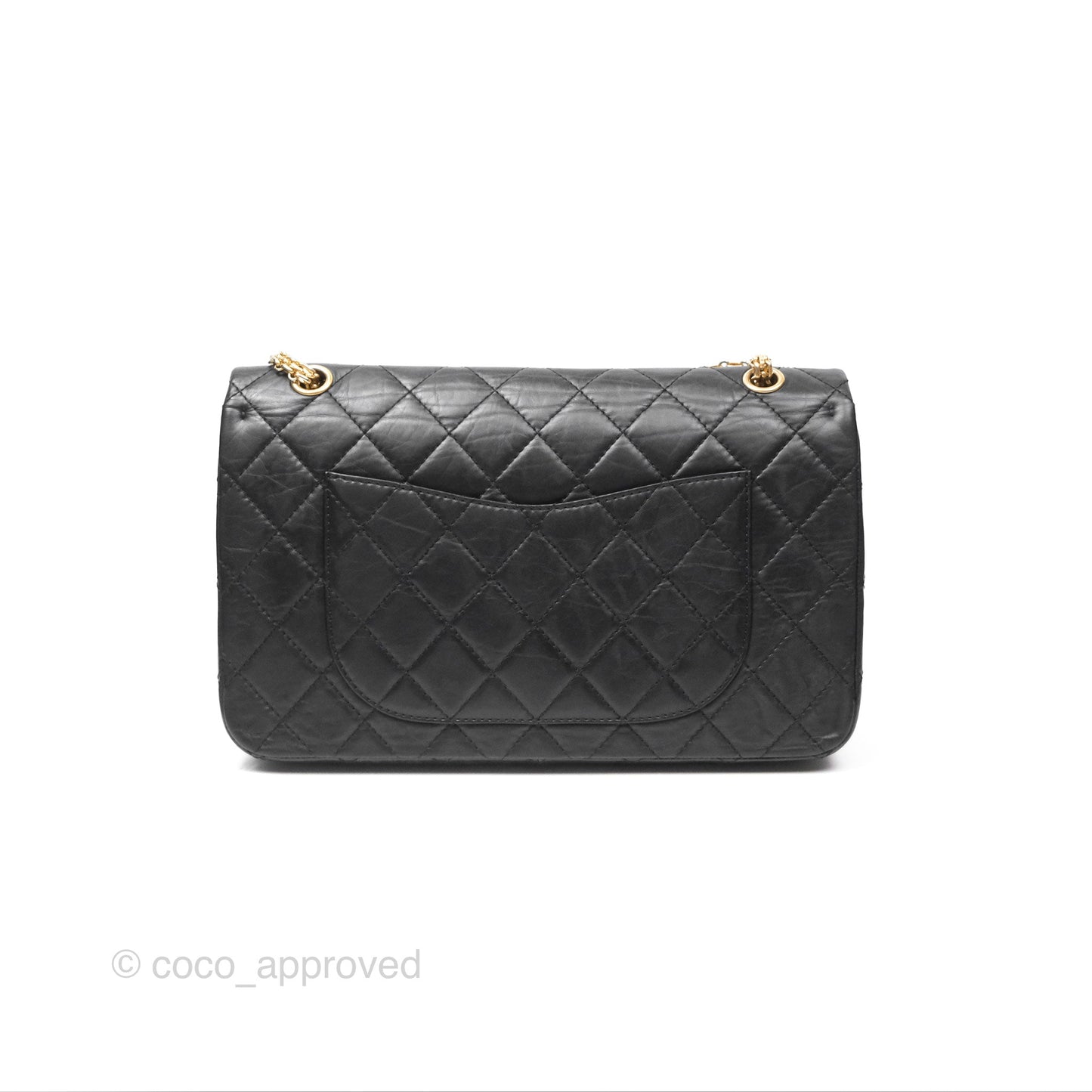 Chanel Reissue 227 Quilted Aged Calfskin Black Gold Hardware