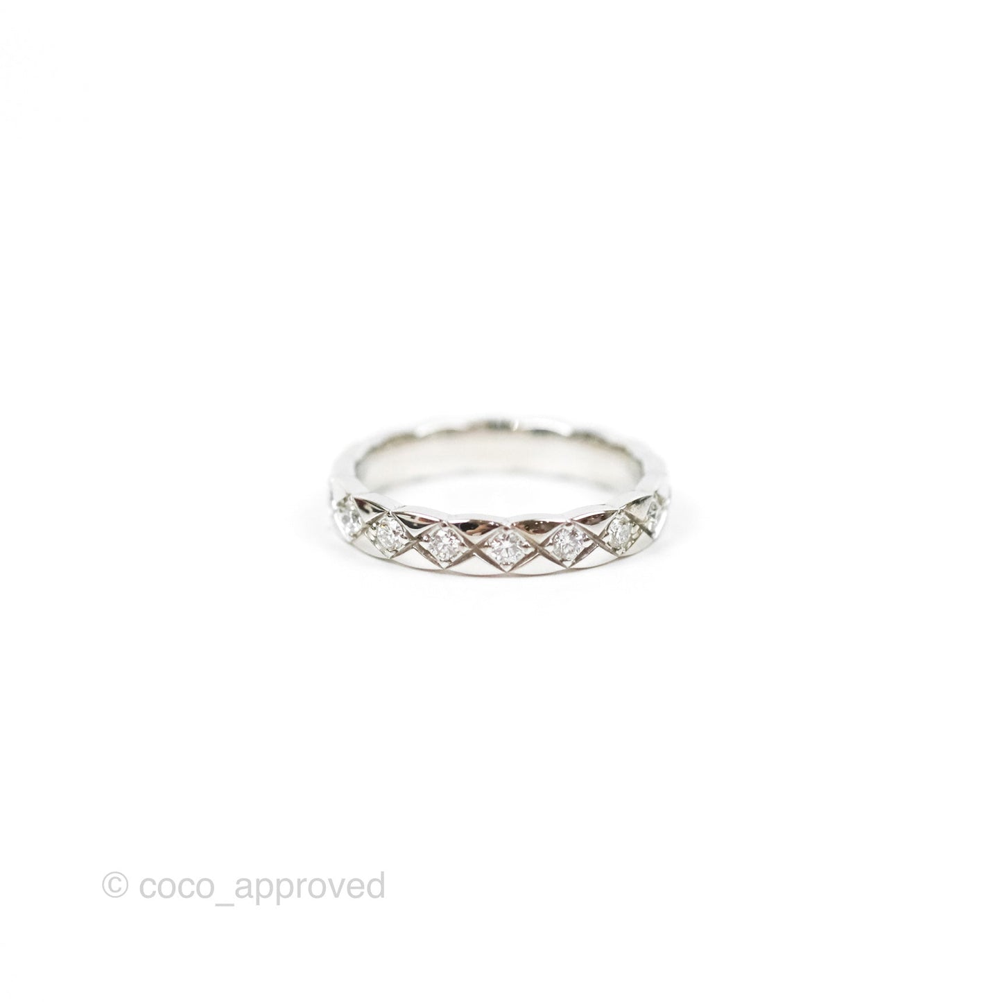 Chanel Coco Crush Ring Diamond White Gold Mini Version Size 48