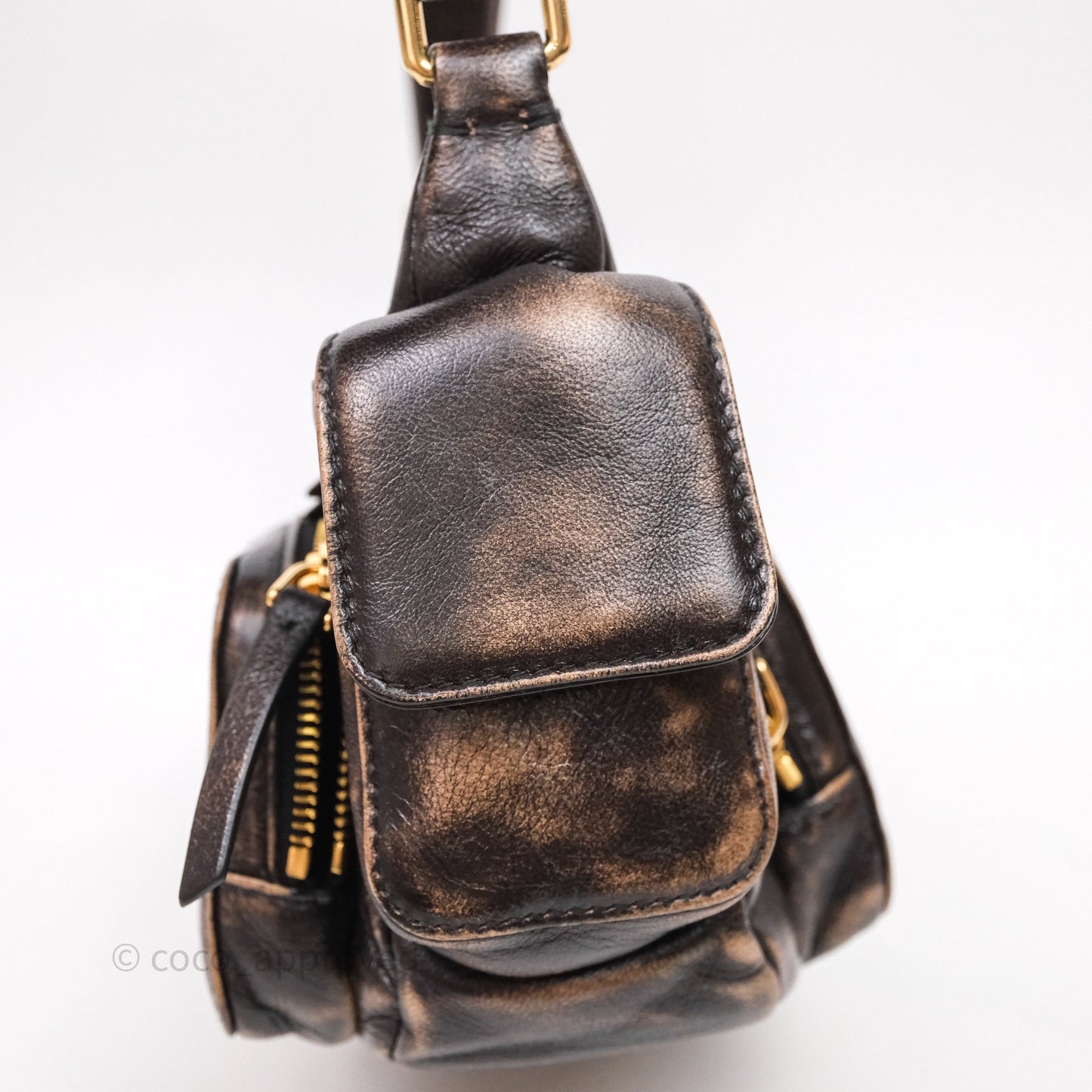 Miumiu Nappa leather Pocket bag Coffee