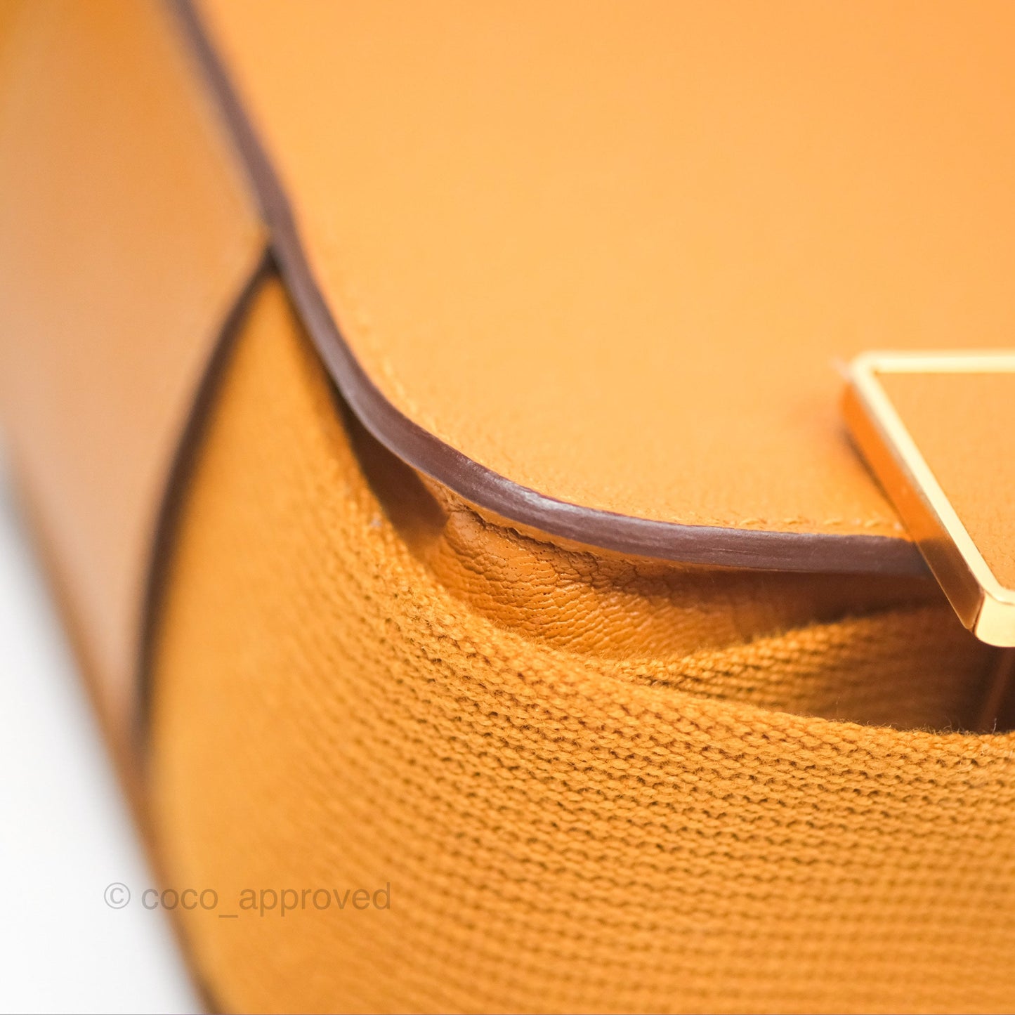 Hermès Geta Bag Caramel Chevre Mysore Gold Hardware
