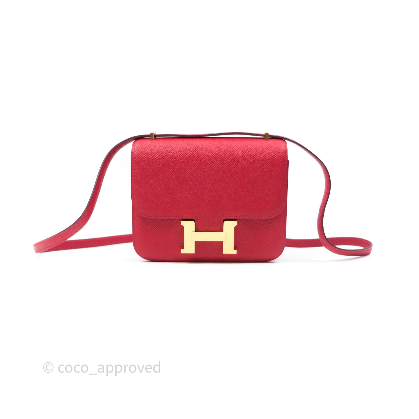 Hermès Constance Mini 18cm Rouge Casque Epsom Gold Hardware