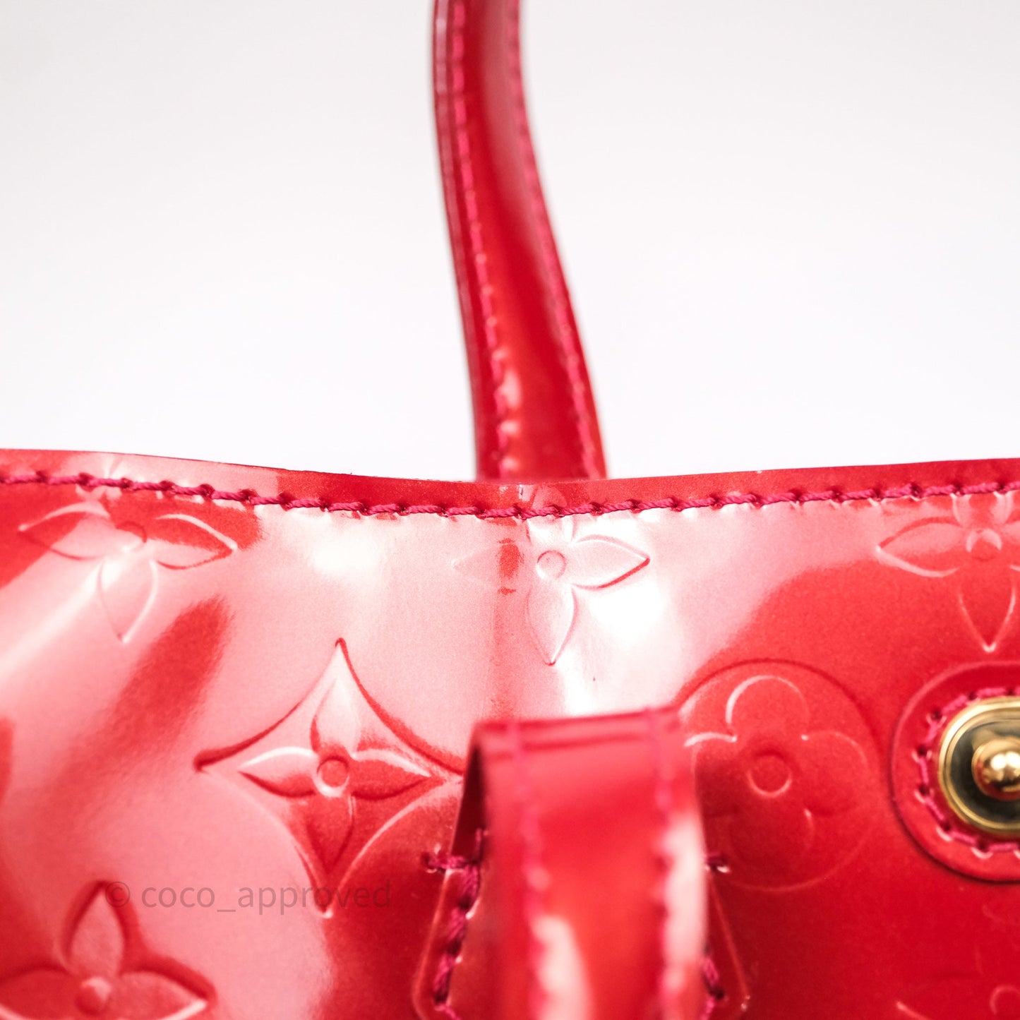 Louis Vuitton Vernis Wilshire Monogram Tote Bag Red