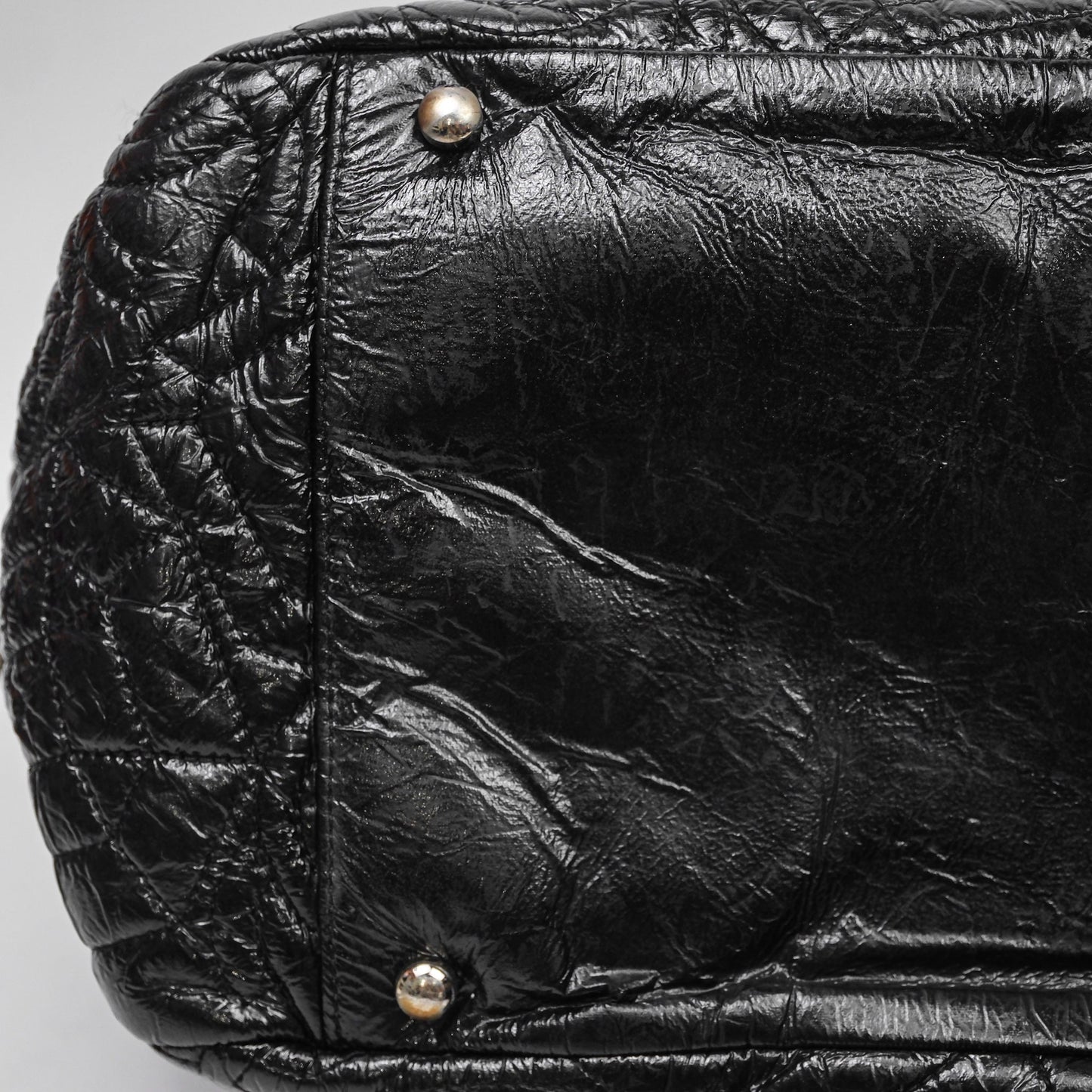 Chanel Black Vinyl Graphic Edge Flap Bag Silver Hardware⁣⁣
