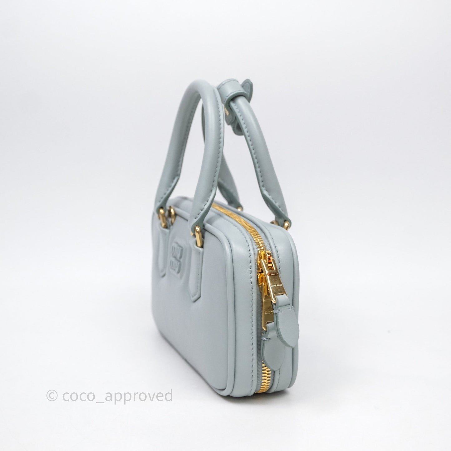 Miu Miu Arcadie Mini Bag Lago Blue Gold Hardware