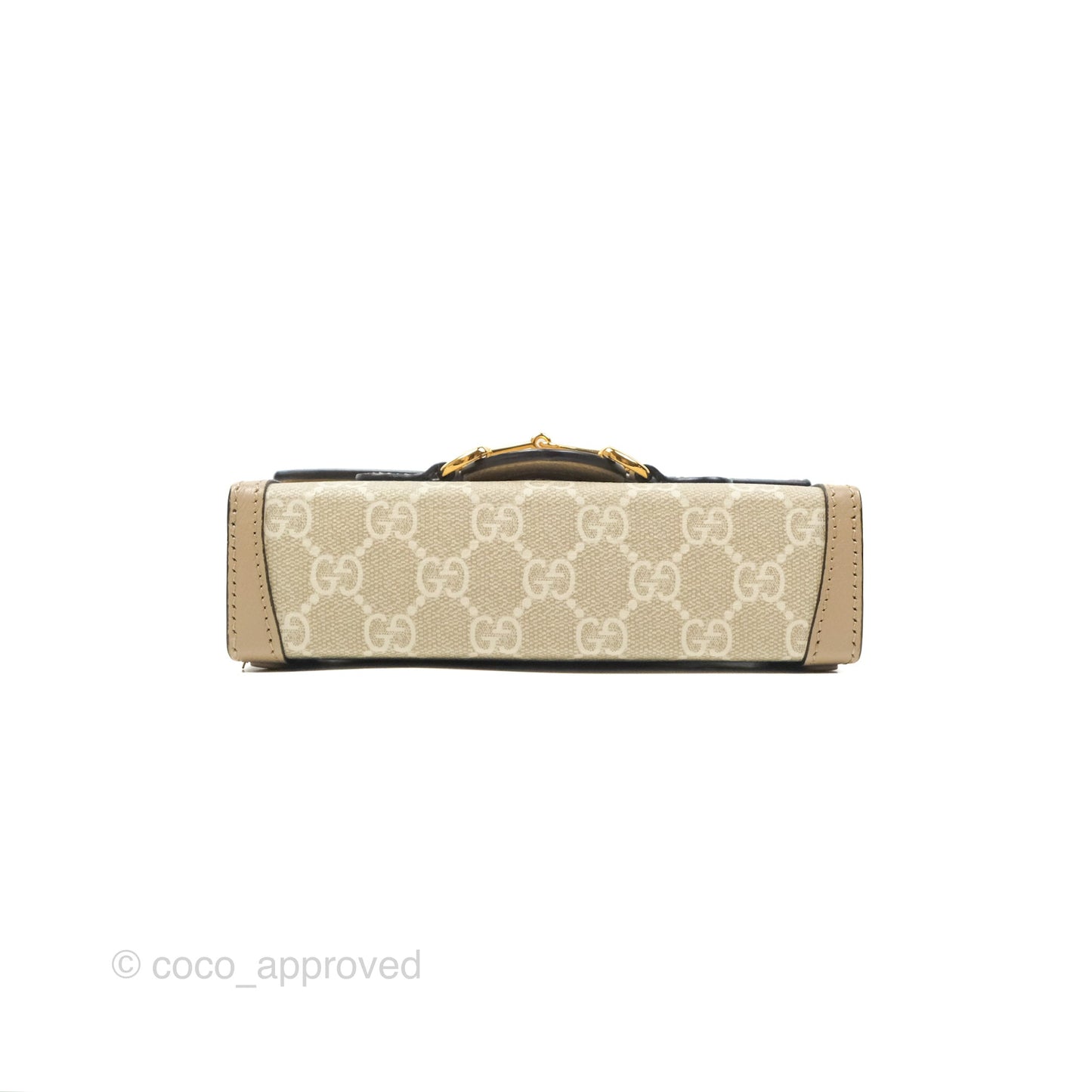 Gucci Horsebit 1955 Mini Bag Beige/White GG Supreme Canvas