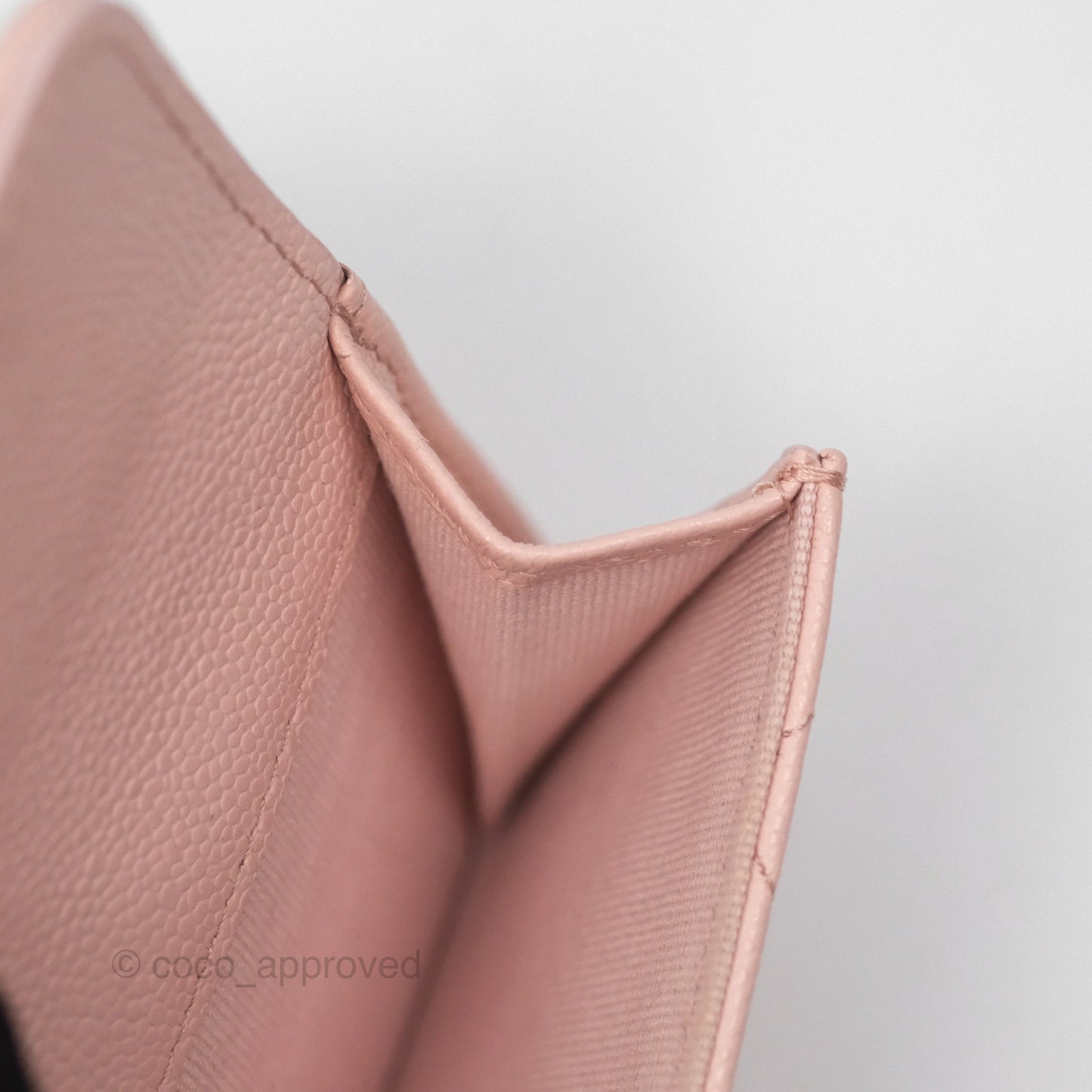 Chanel Quilted Small Classic Flap Trifold Wallet Pink Caviar Gold Hardware