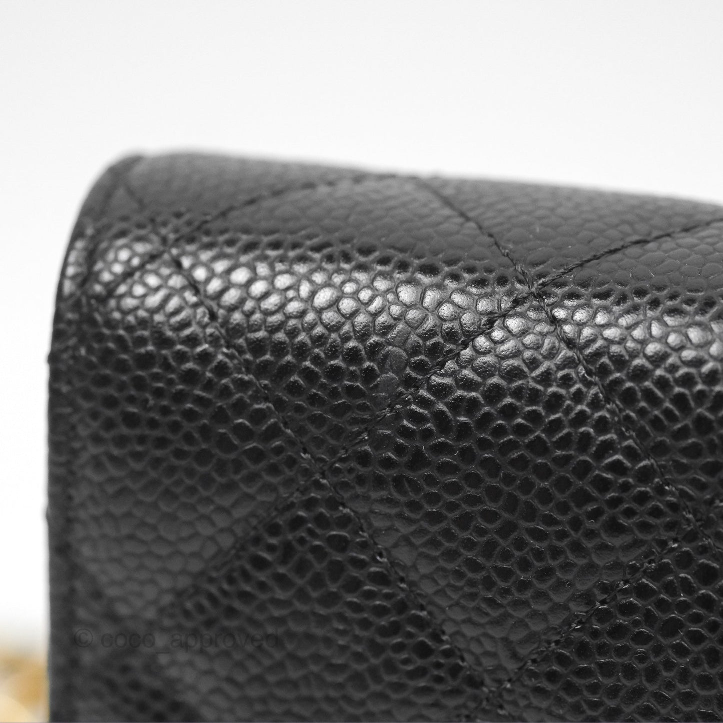 Chanel Classic Wallet On Chain WOC Quilted Black Caviar Gold Hardware