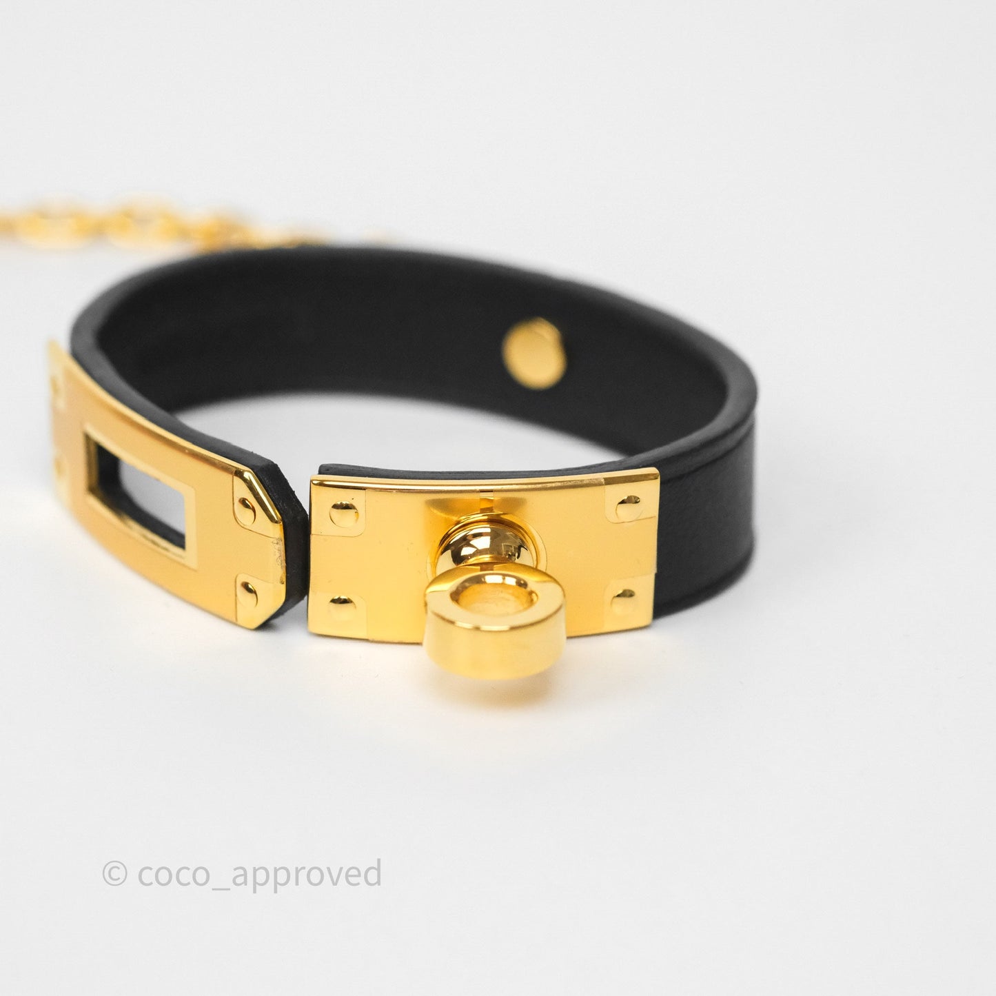 Hermès Kelly Glove Clip Black Swift Gold Hardware