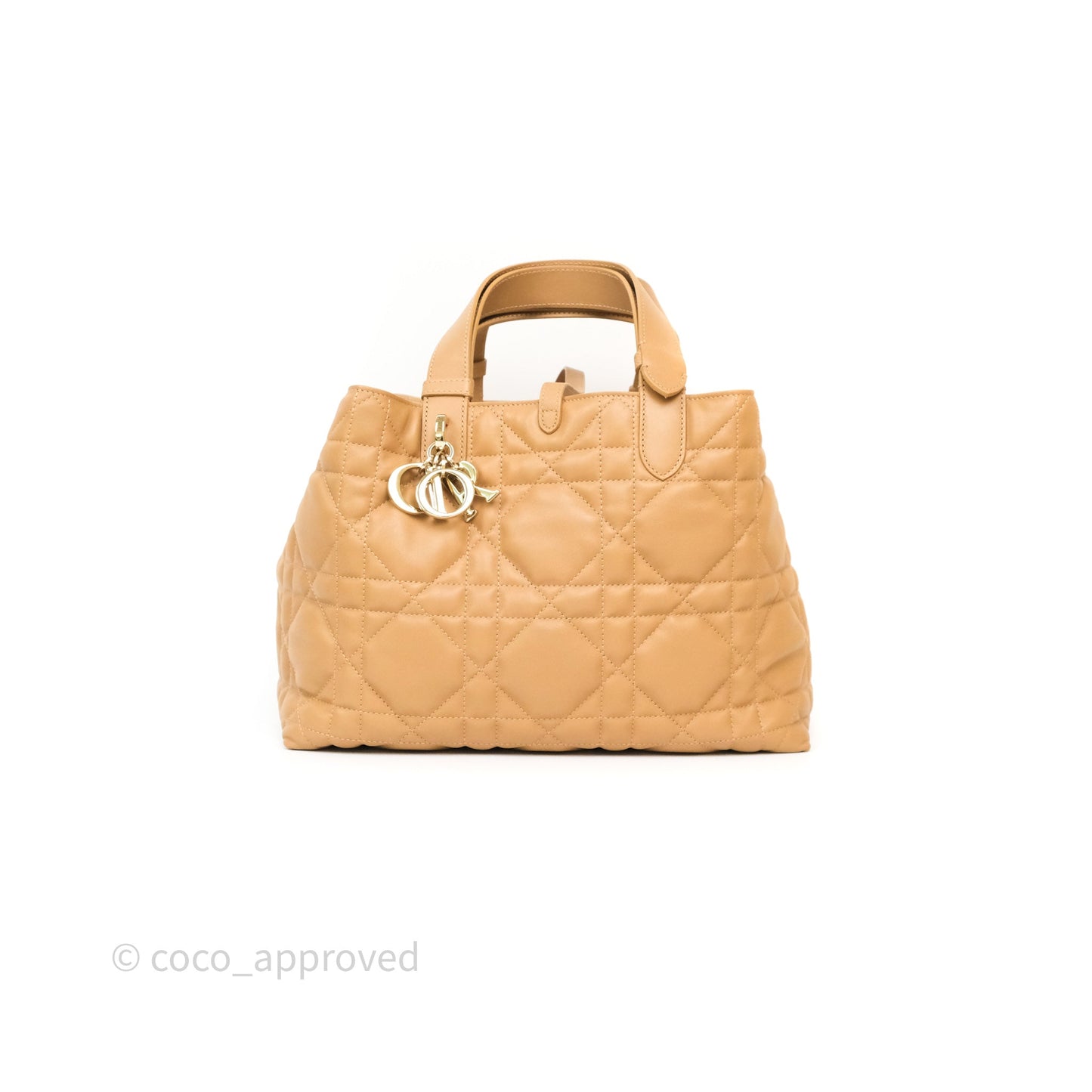 Dior Medium Dior Toujours Bag Tan Beige Macrocannage Calfskin