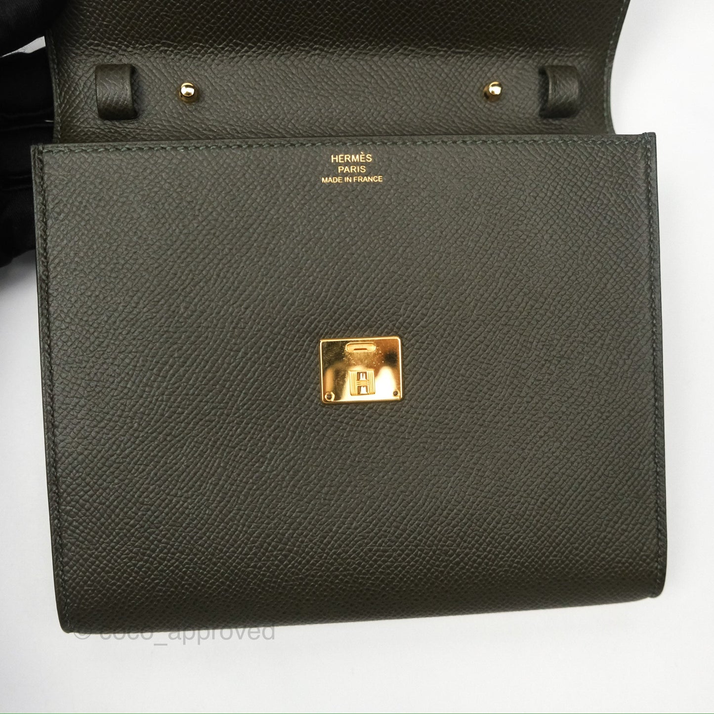 Hermès Clic 16 Wallet On Chain Vert De Gris Epsom Gold Hardware