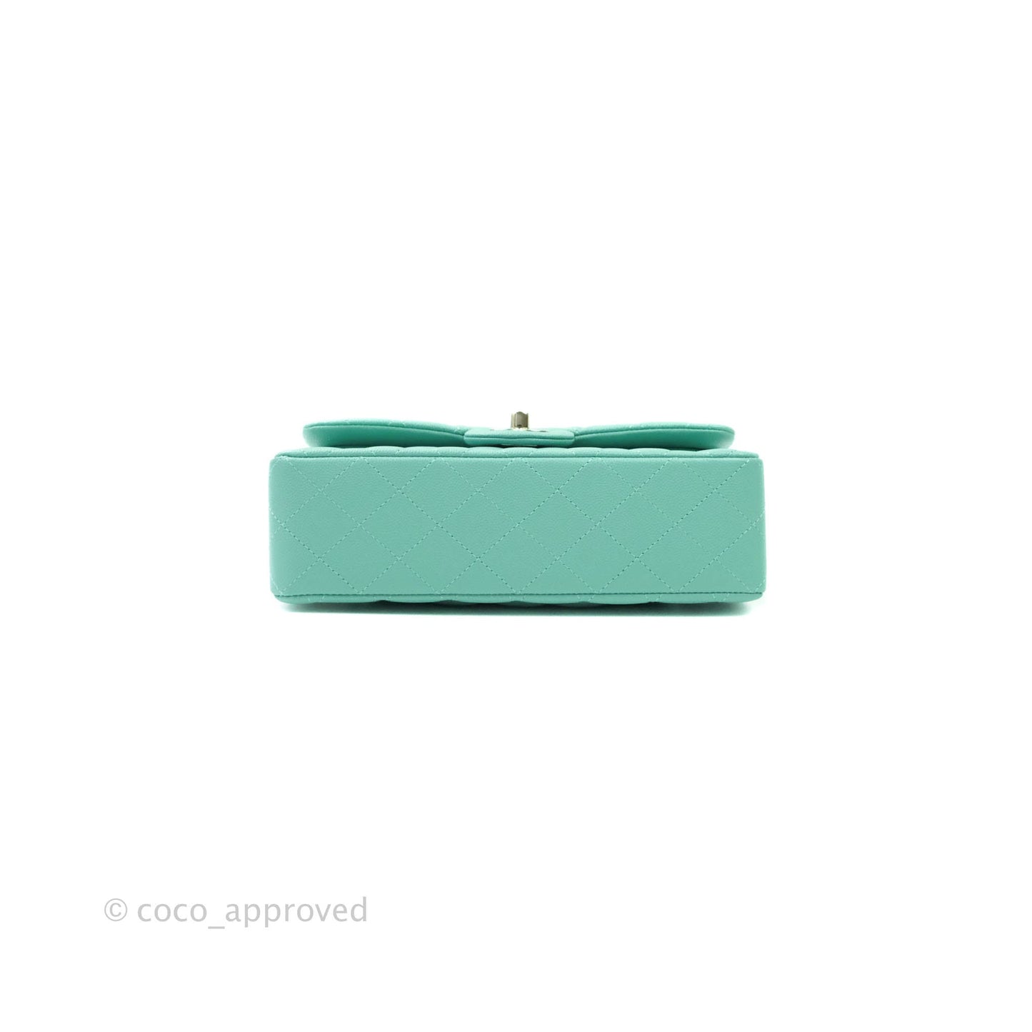 Chanel Classic Small S/M Flap Tiffany Blue Mint Caviar Gold Hardware 21S