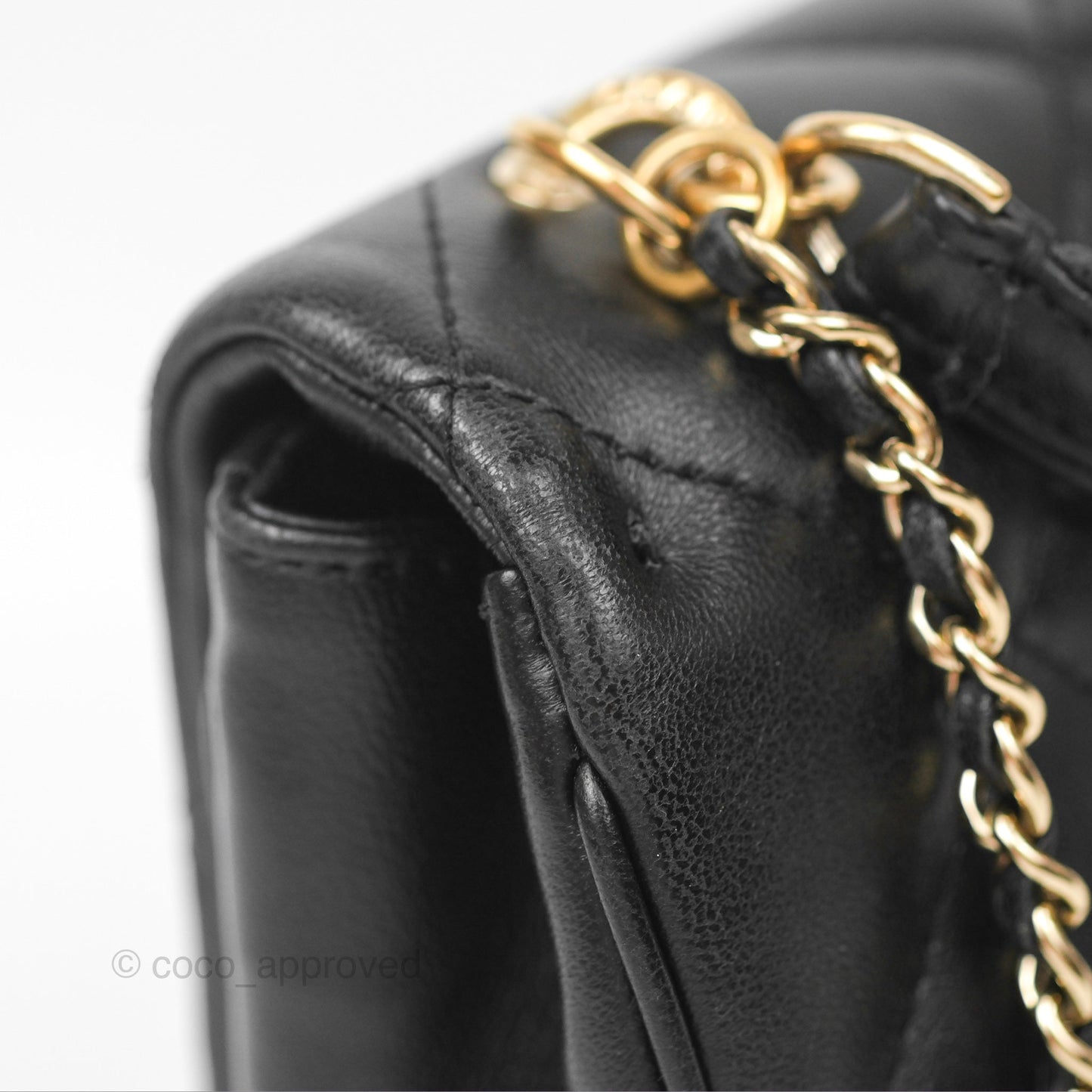 Chanel Small Coco Lady Quilted Flap Bag With Top Handle Black Calfskin Gold Hardware