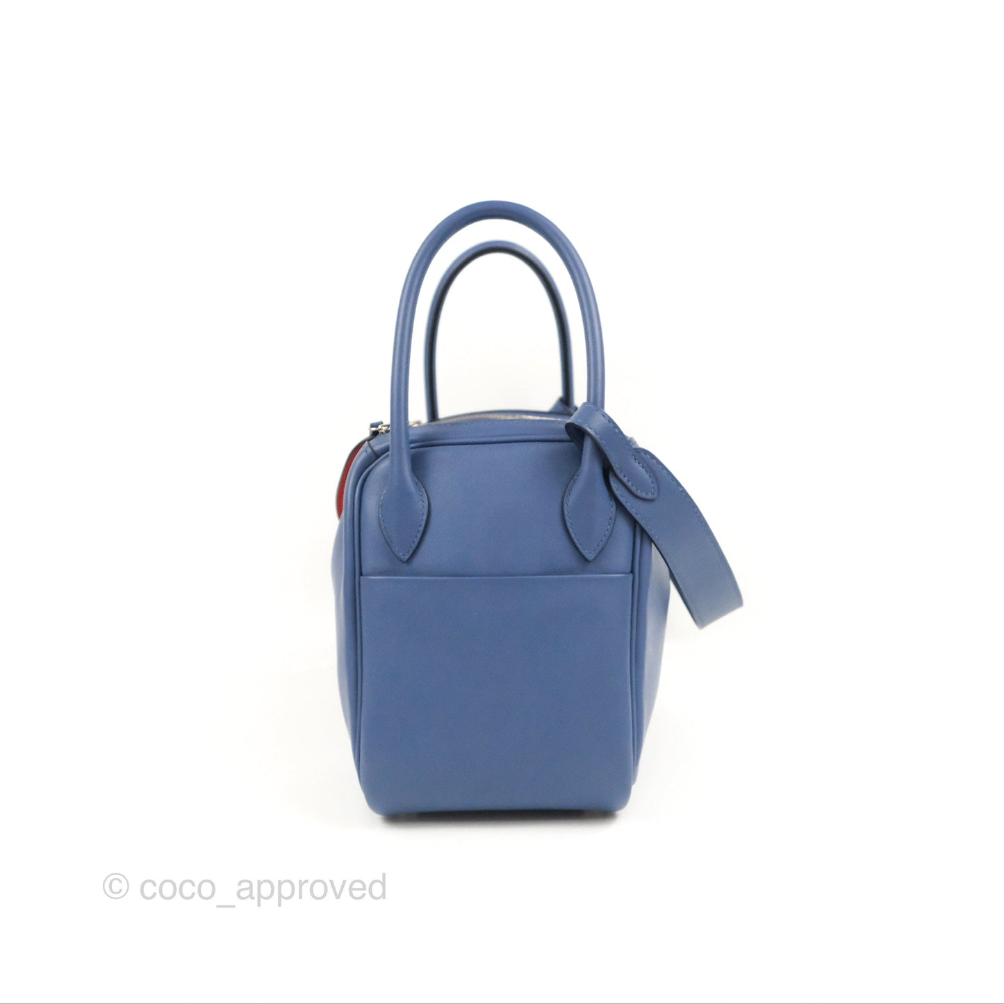 Hermès Lindy 26 Bleu Brighton/ Capucine Swift Palladium Hardware