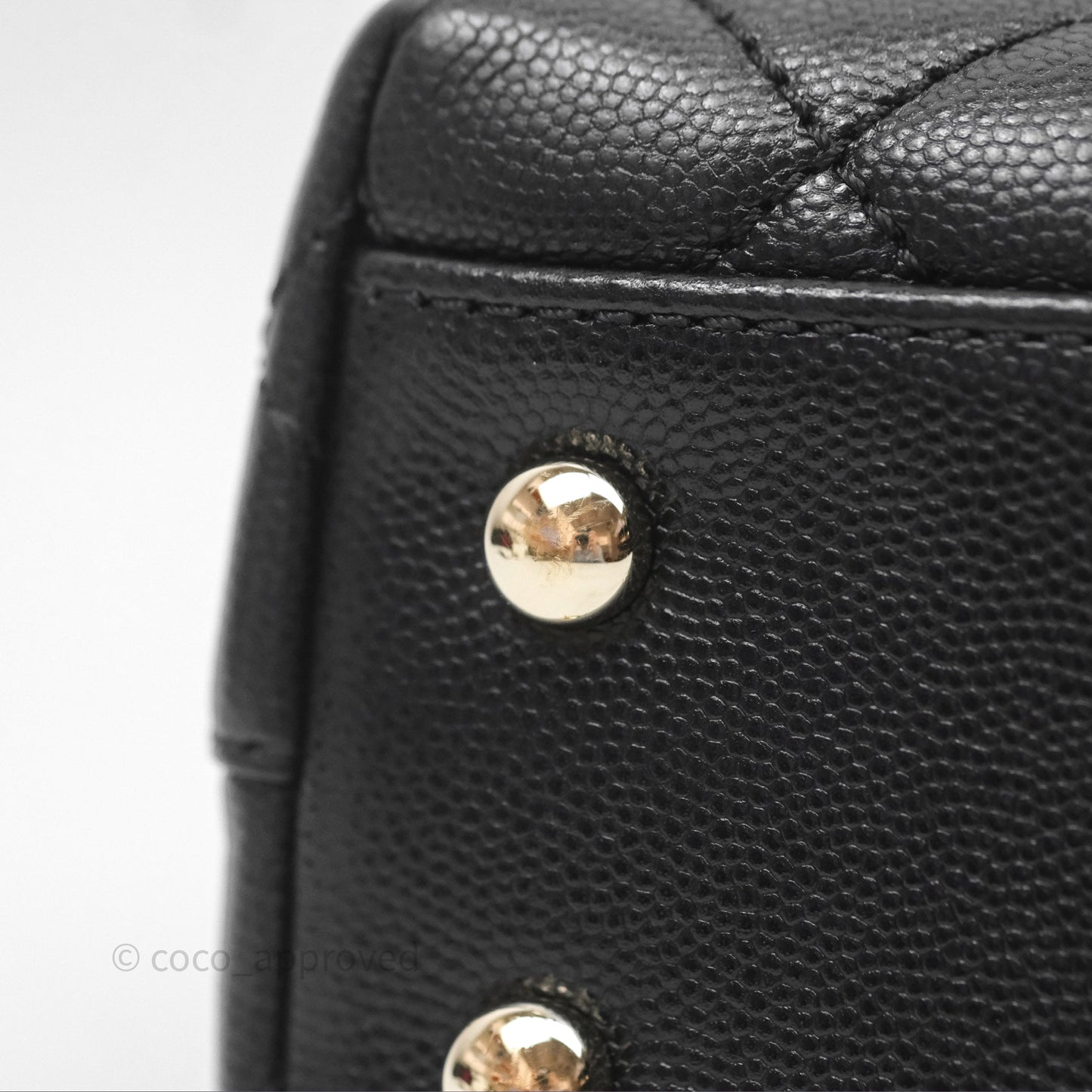 Chanel Small Coco Handle Quilted Black Caviar Gold Hardware