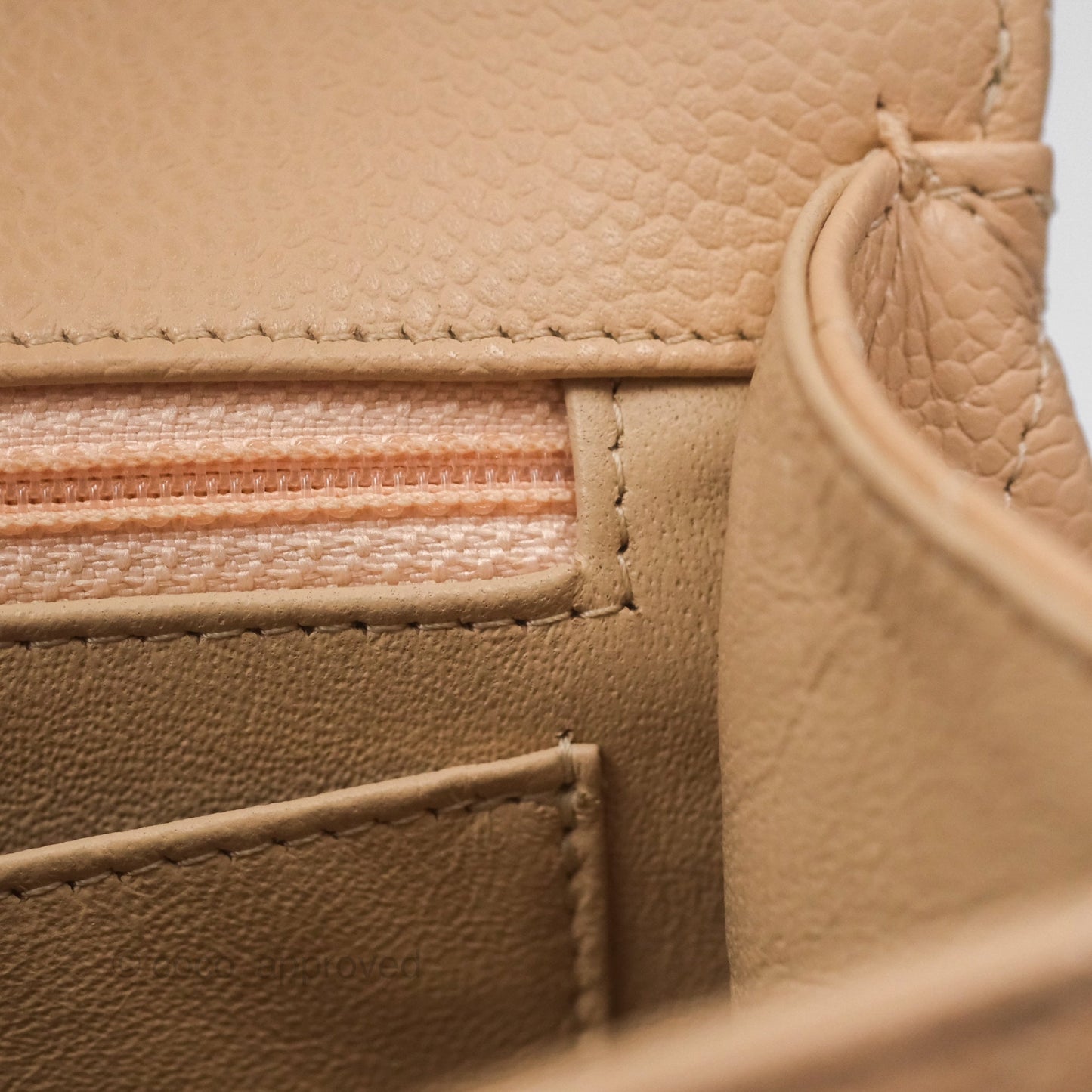 Chanel Jumbo Single Flap Quilted Beige Caviar Gold Hardware