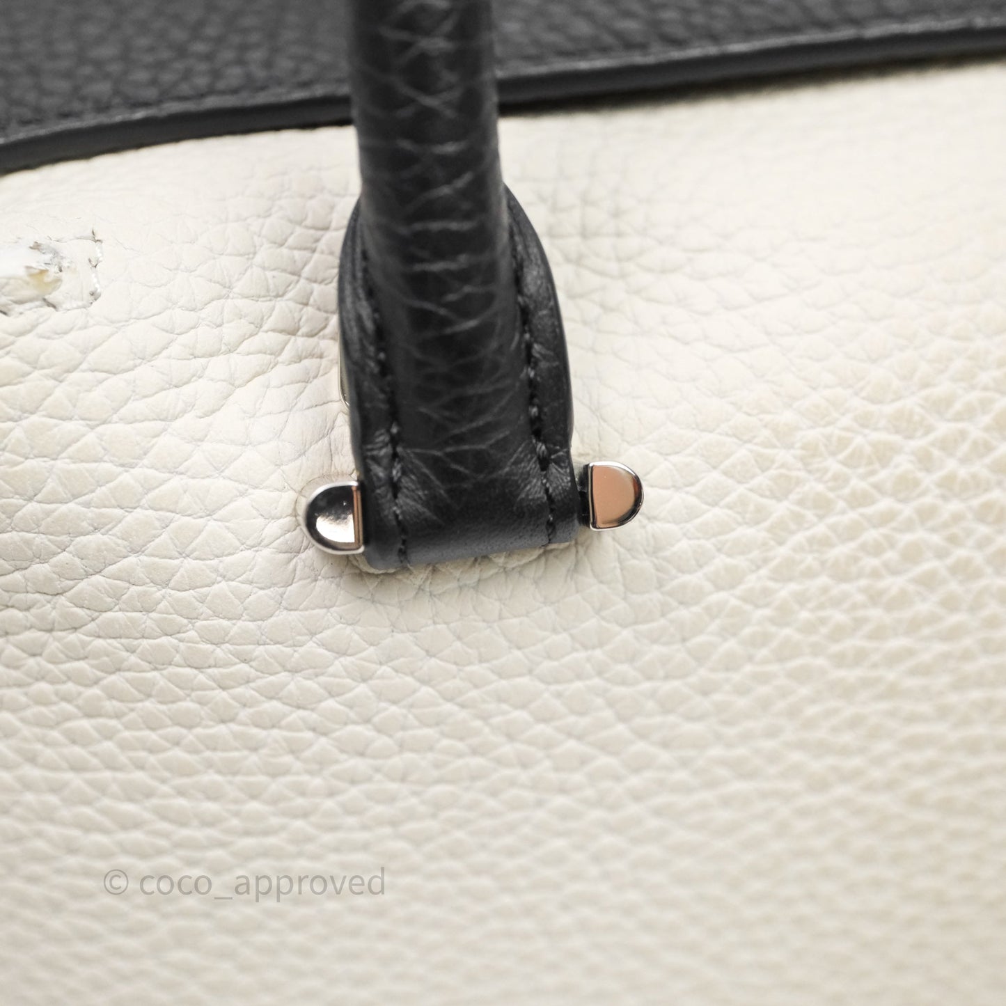 Delvaux Cool Box Mini Taurillon Soft Grained White/Black Calfskin Silver Hardware