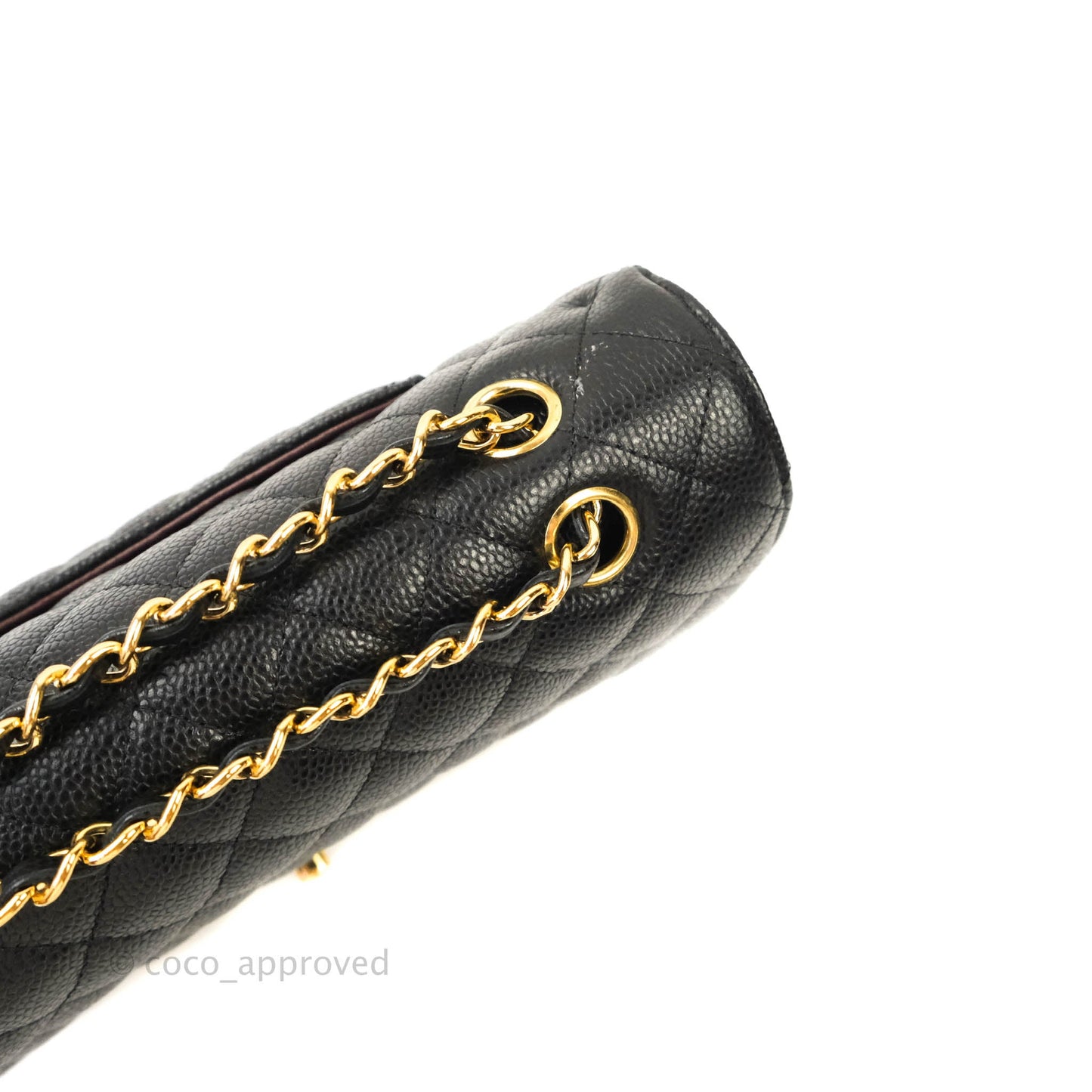 Chanel Quilted M/L Medium Double Flap Black Caviar Gold Hardware