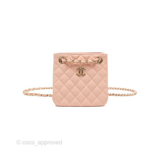 Chanel Mini Bucket Tote Pink Caviar Gold Hardware 22S