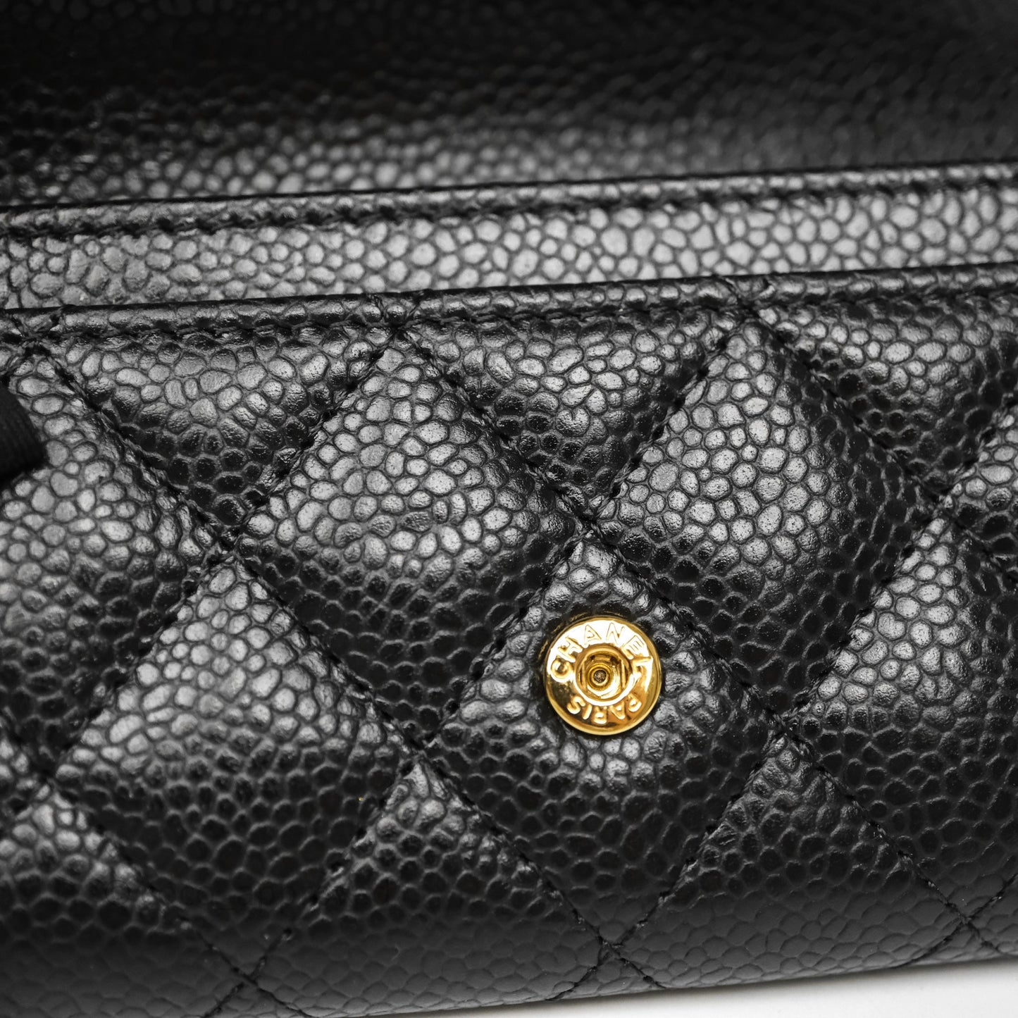 Chanel Quilted Flap Card Holder Black Caviar Gold Hardware