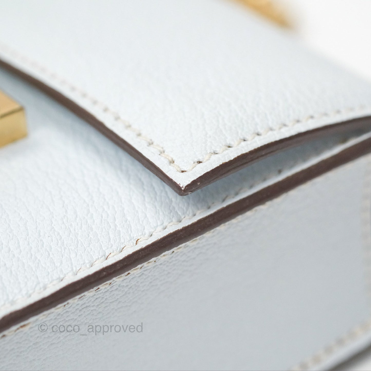 Hermes Mini Verrou Bleu Brume Chèvre Mysore Gold Hardware