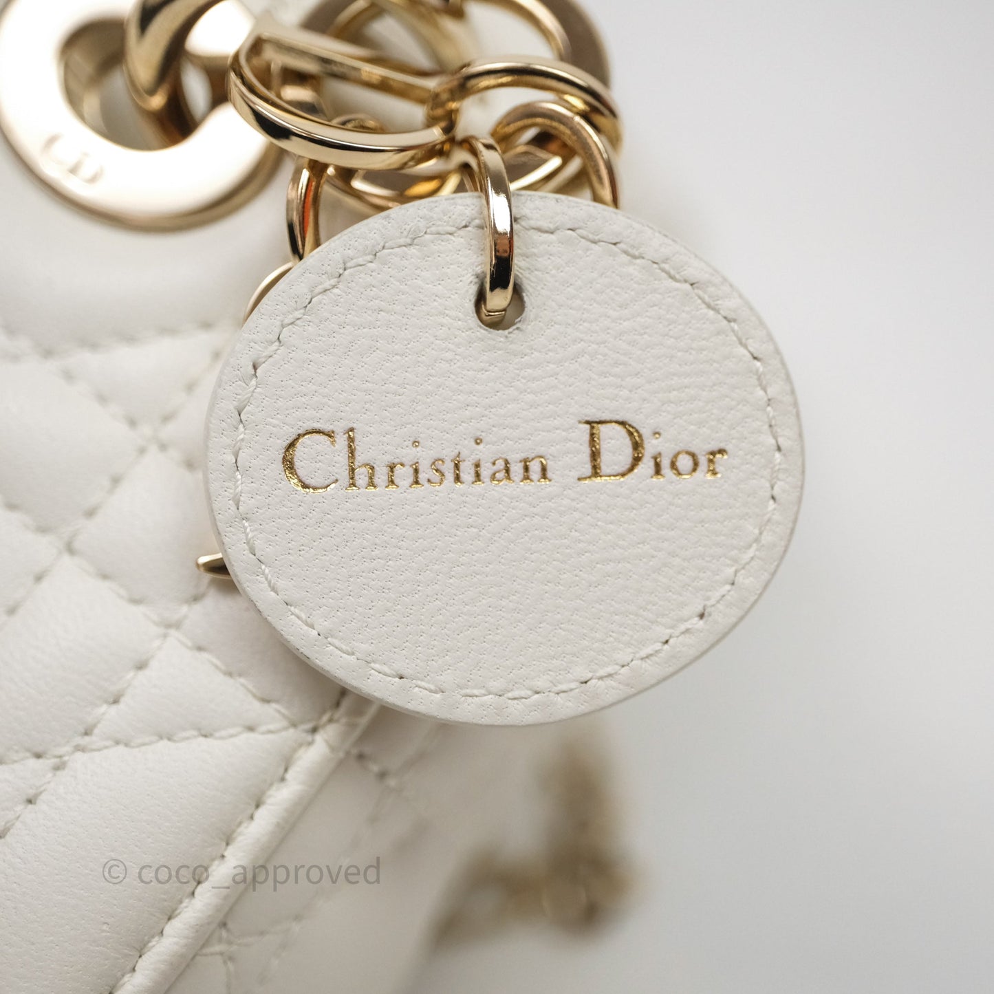 Christian Dior Micro Lady D-Joy Bag Latte Cannage Lambskin Gold Hardware