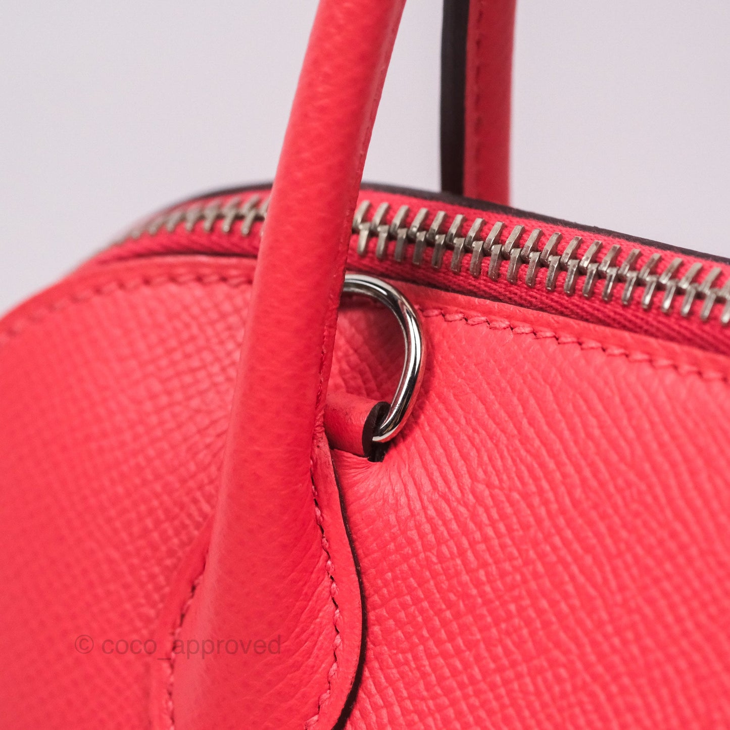 Hermès Bolide 27 Rose Jaipur T5 Epsom Palladium Hardware