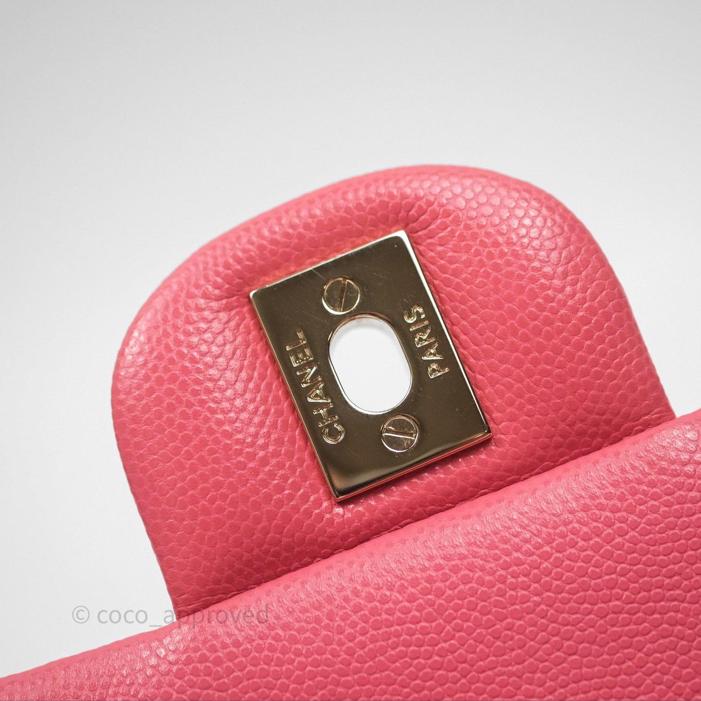 Chanel Classic M/L Medium Flap Quilted Pink Caviar Gold Hardware