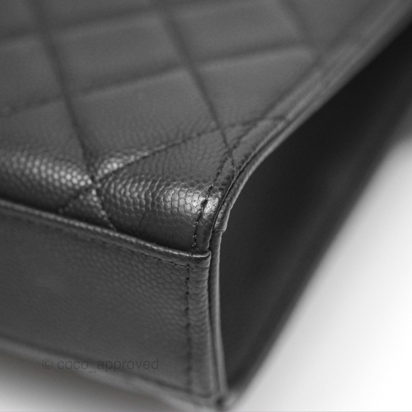 Chanel Classic Quilted Phone Holder Black Caviar Gold Hardware